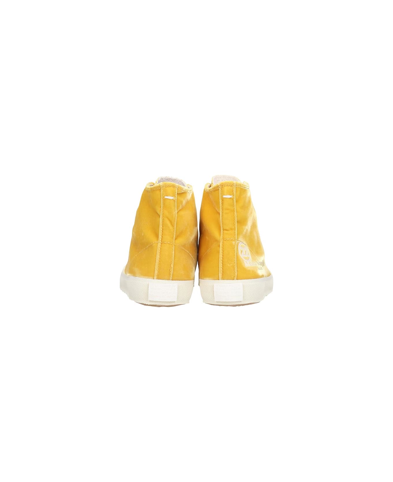 Maison Margiela Sneakers In Yellow Velvet - yellow