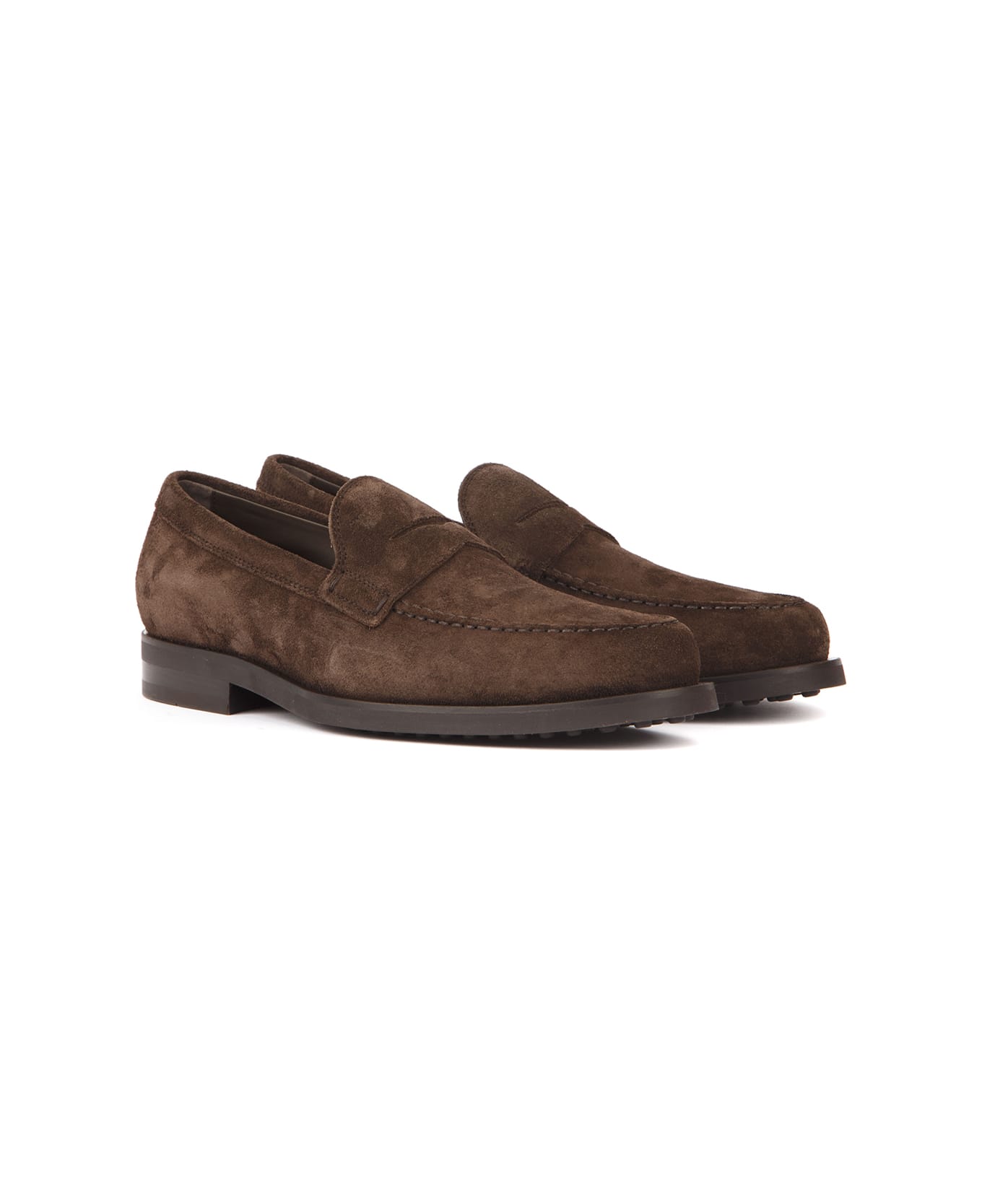 Tod's Brown Suede Loafers - Brown