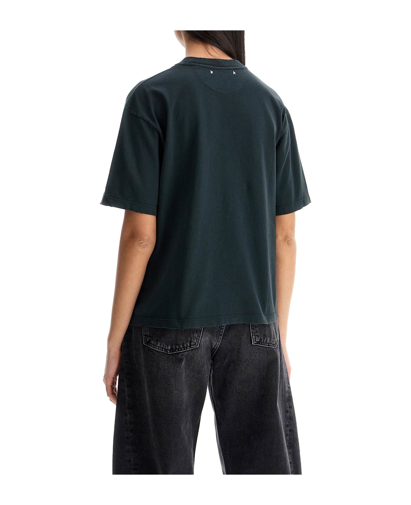 Golden Goose Tshirt Crystal Collar - WASHED BLACK (Black)