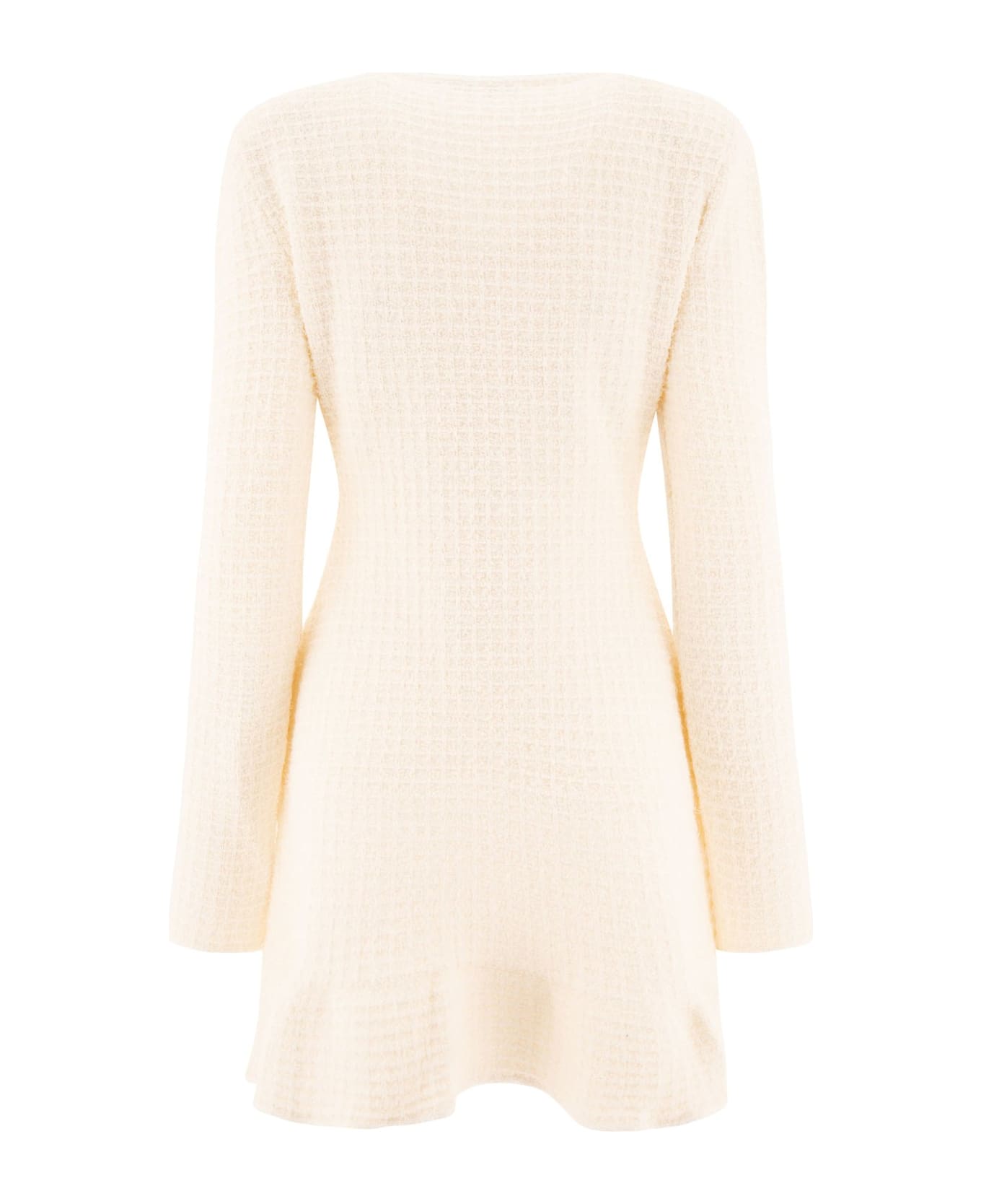 self-portrait Buttoned Knit Mini Dress - Beige