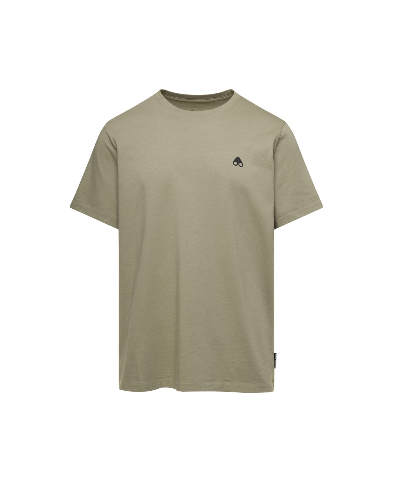 Moose Knuckles Green Crew Neck T-shirt In Cotton Man - Green