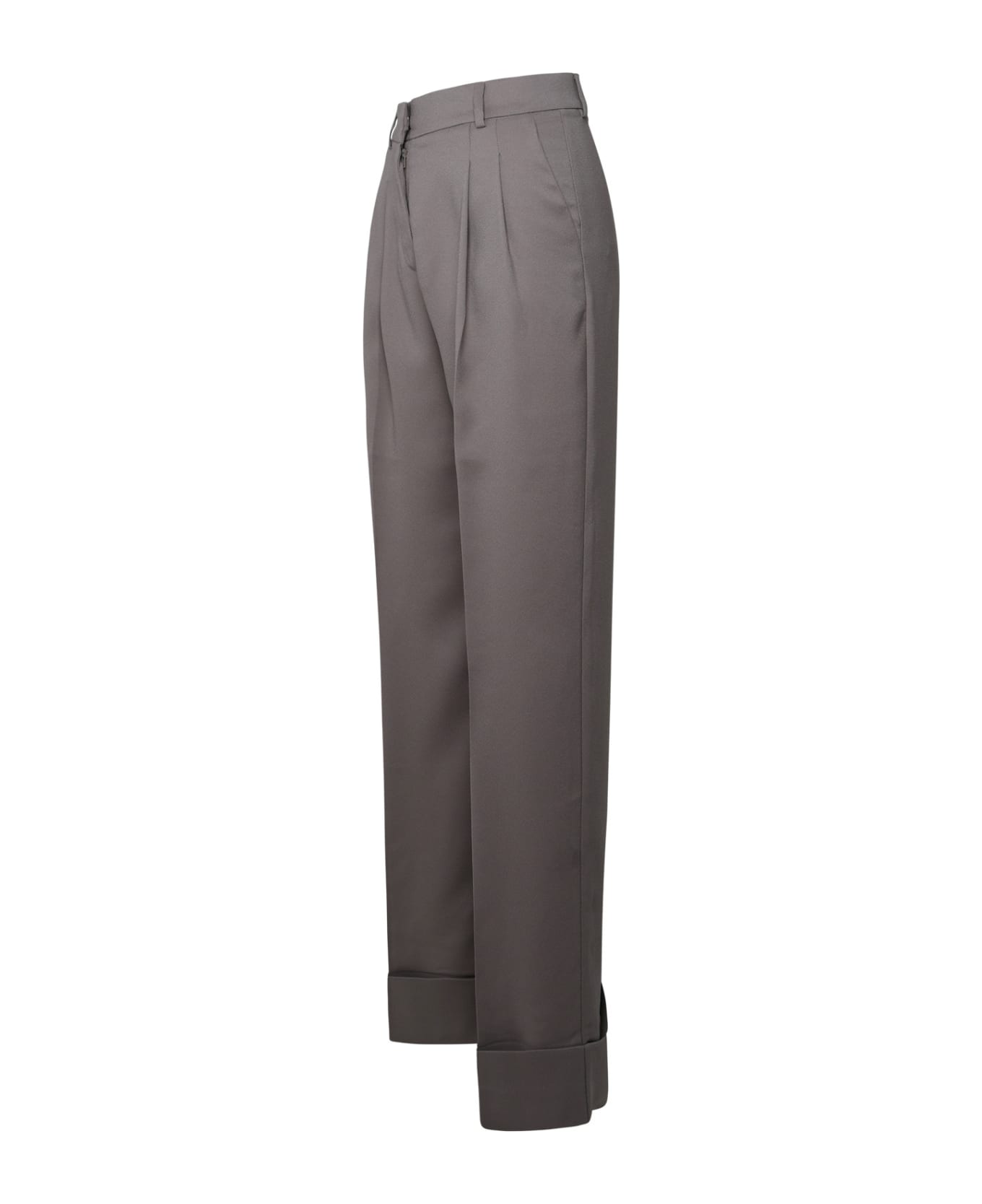 The Andamane Grey Polyester Trousers - Grey