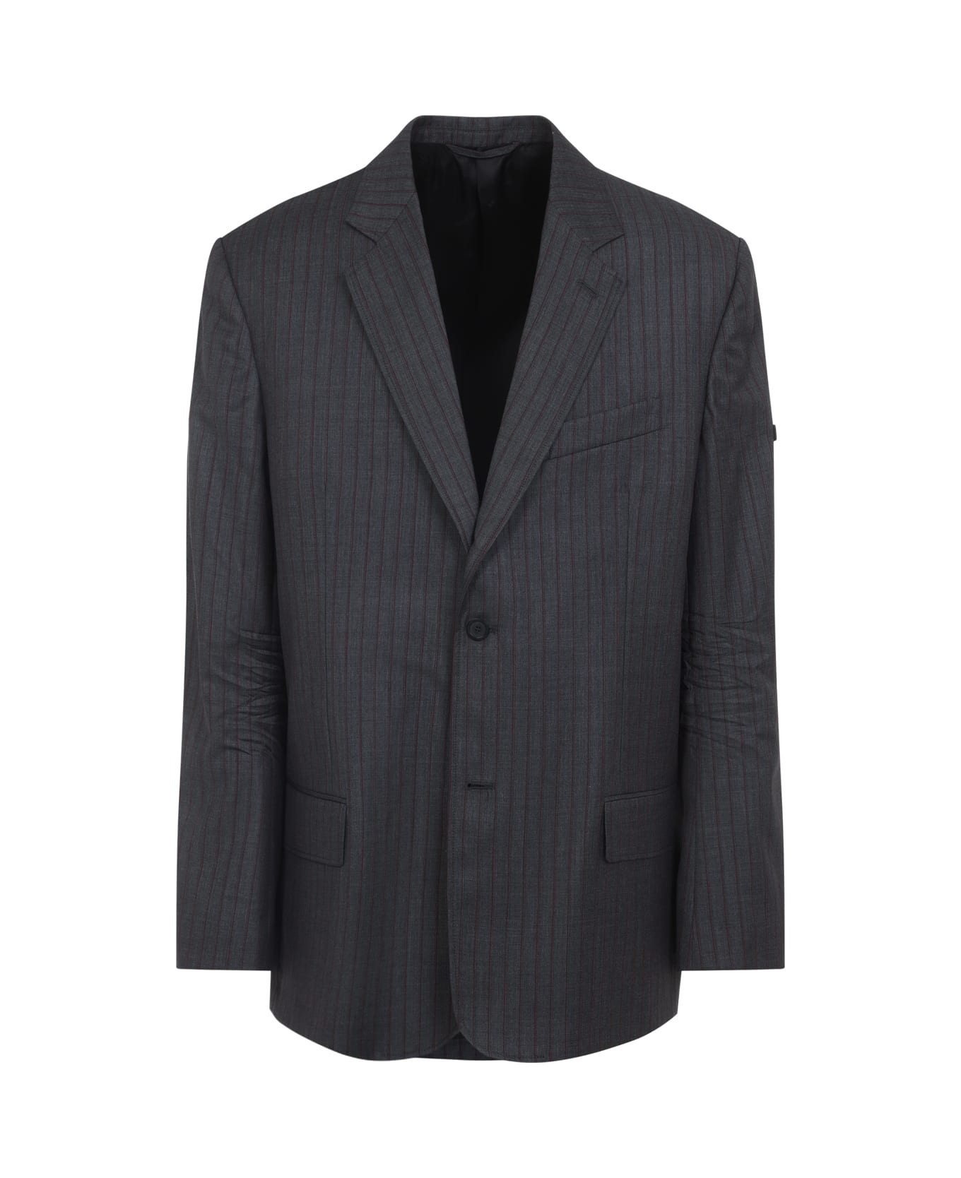 Balenciaga Wool Blazer - Grey Red