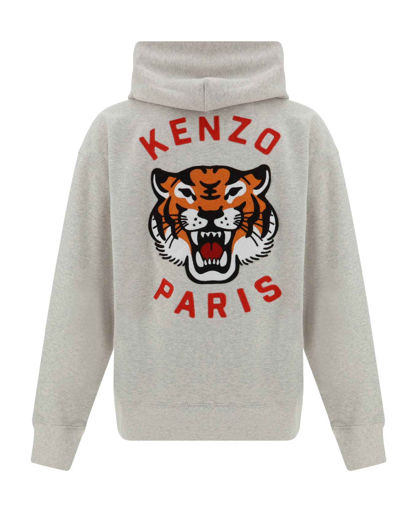 Kenzo Lucky Tiger Hoodie - Pale Grey フリース