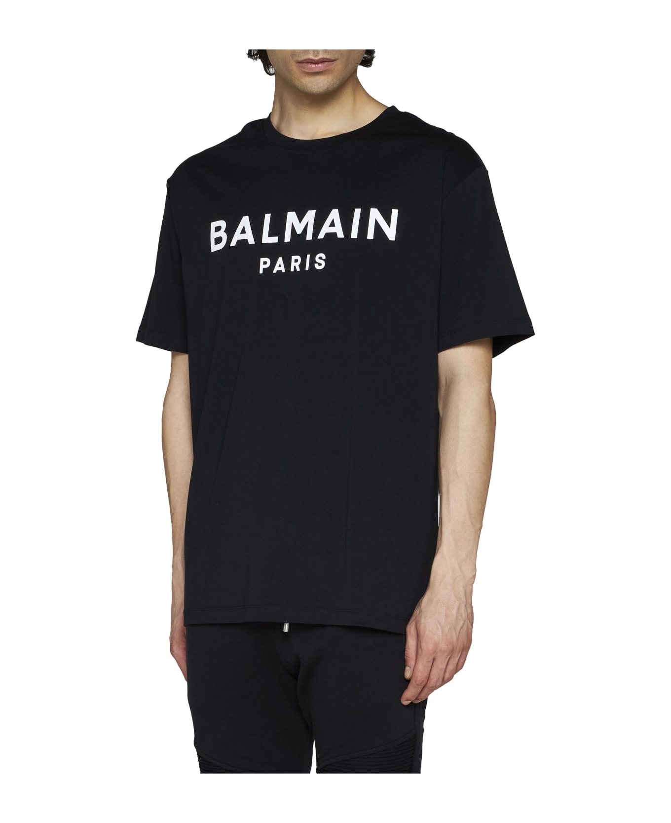 Balmain Logo Cotton T-shirt - black