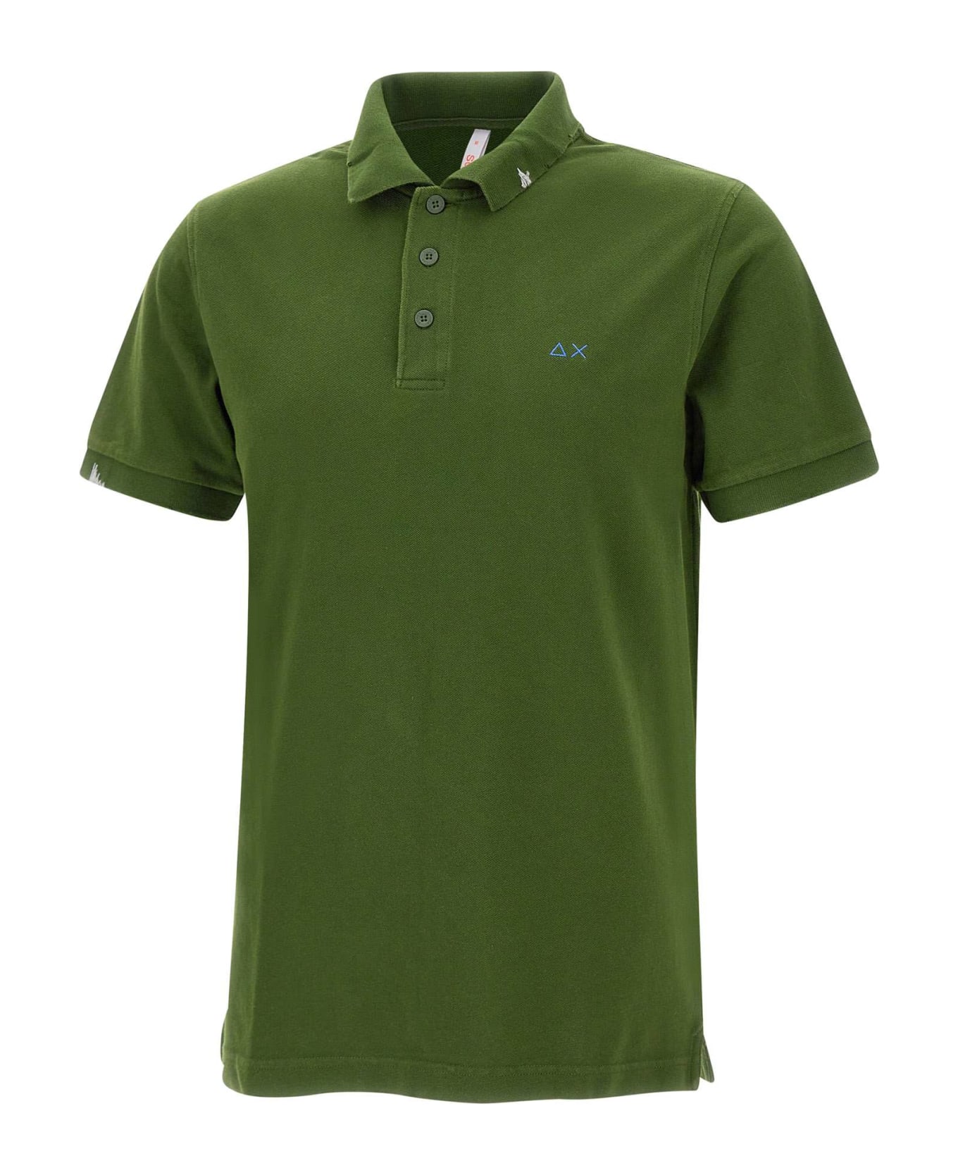 Sun 68 "solid" Cotton Polo Shirt - GREEN ポロシャツ
