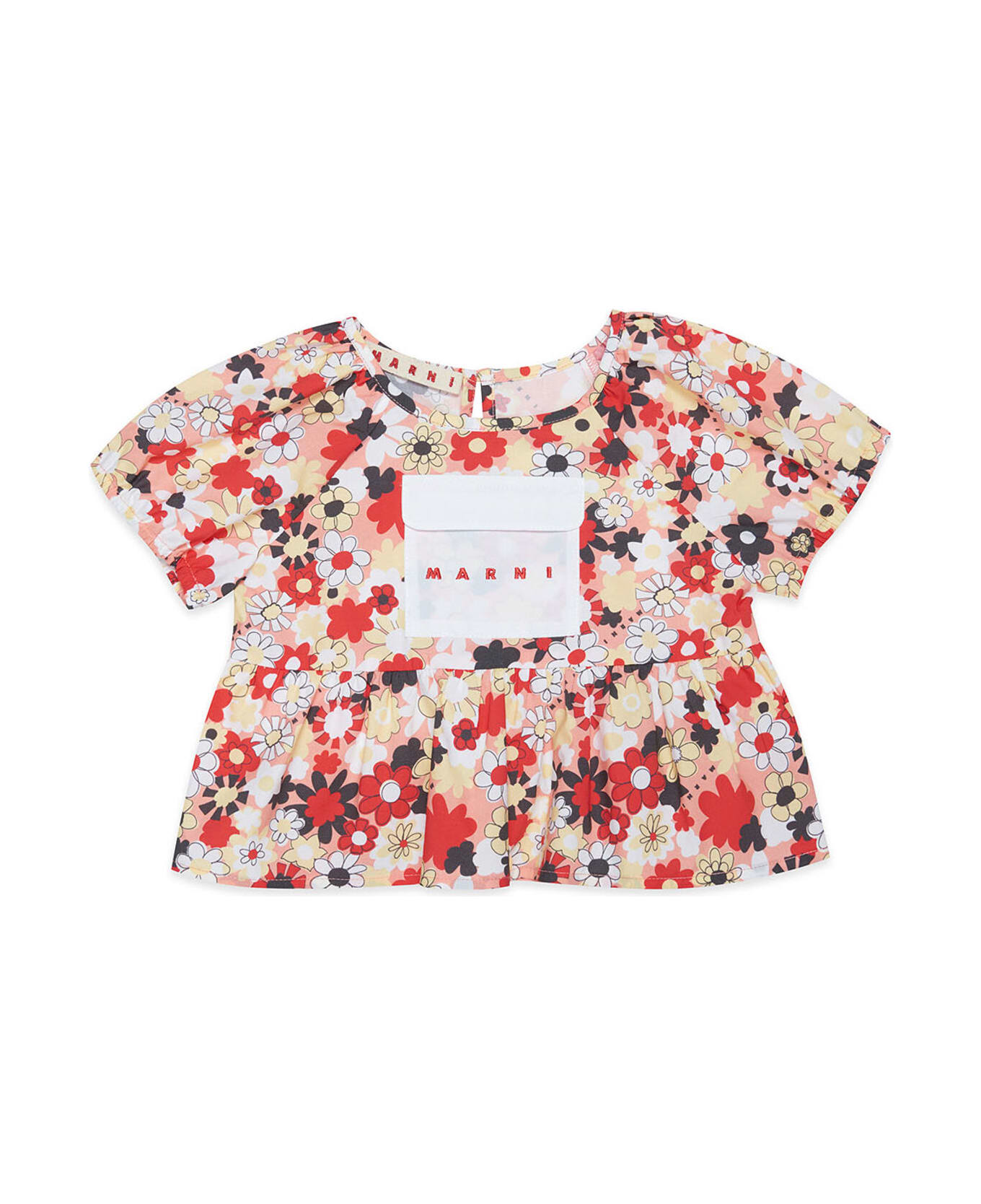 Marni Mc7b Shirt Marni Shirt In Poplin With Allover Flowers Pattern - Blossom