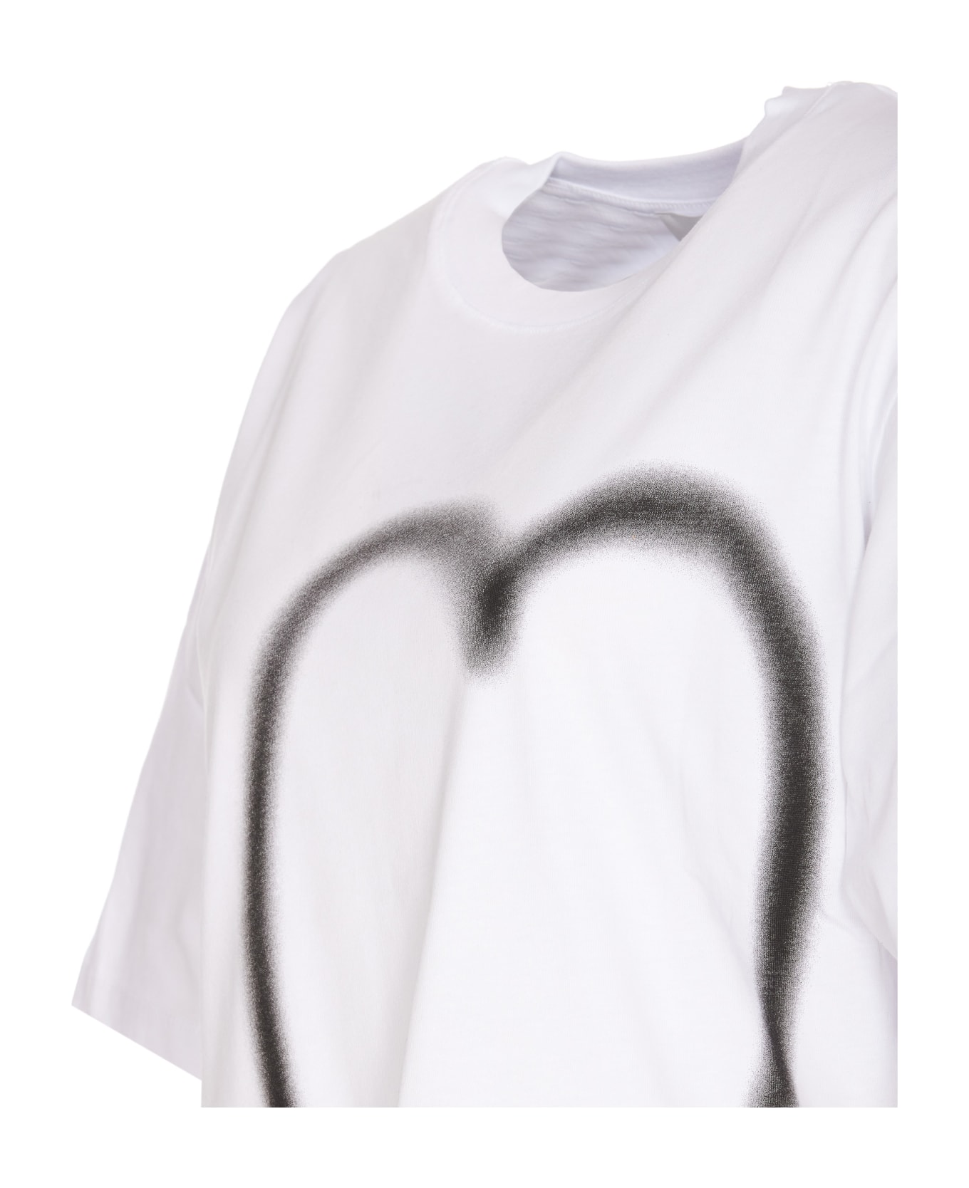 SportMax Jersey T-shirt Heart Print - White Tシャツ