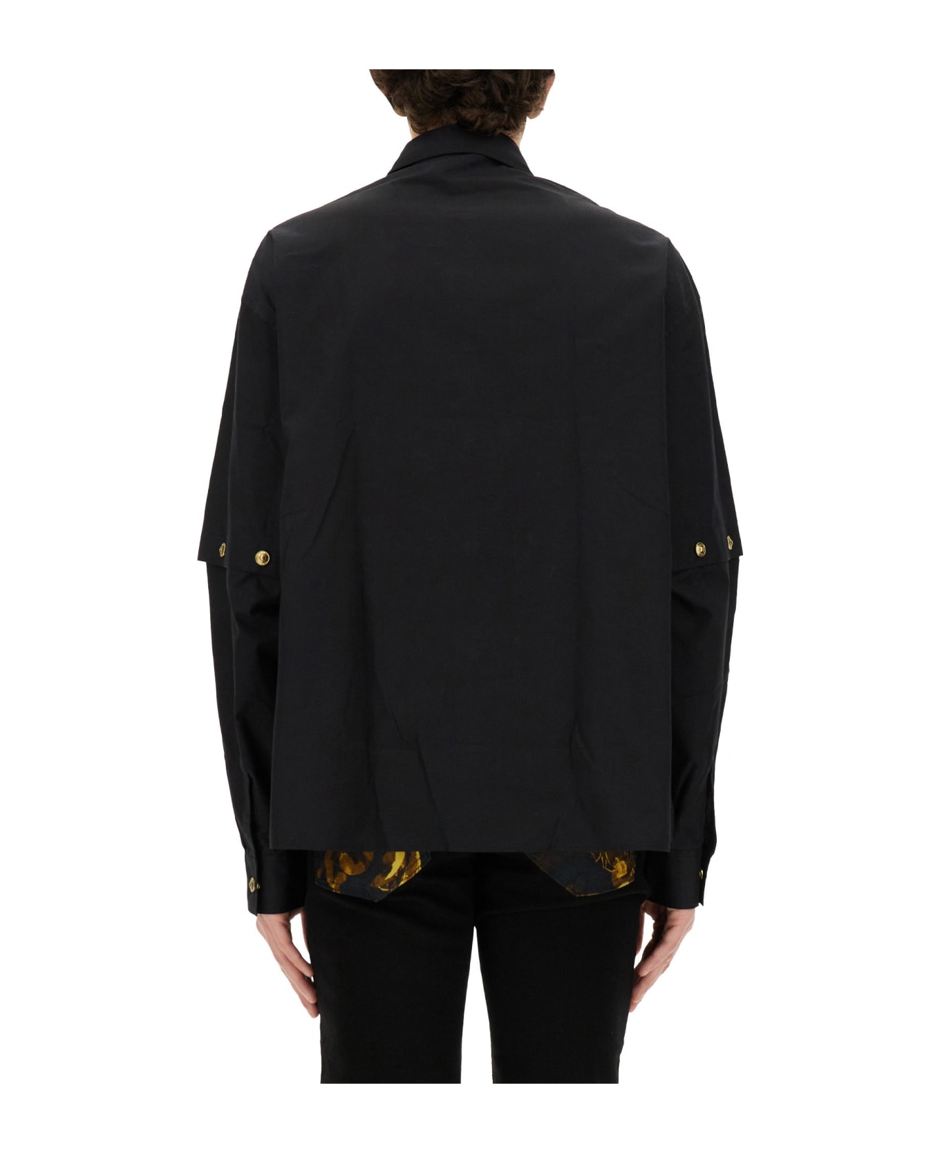 Versace Jeans Couture Shirt With Logo Buttons - NERO