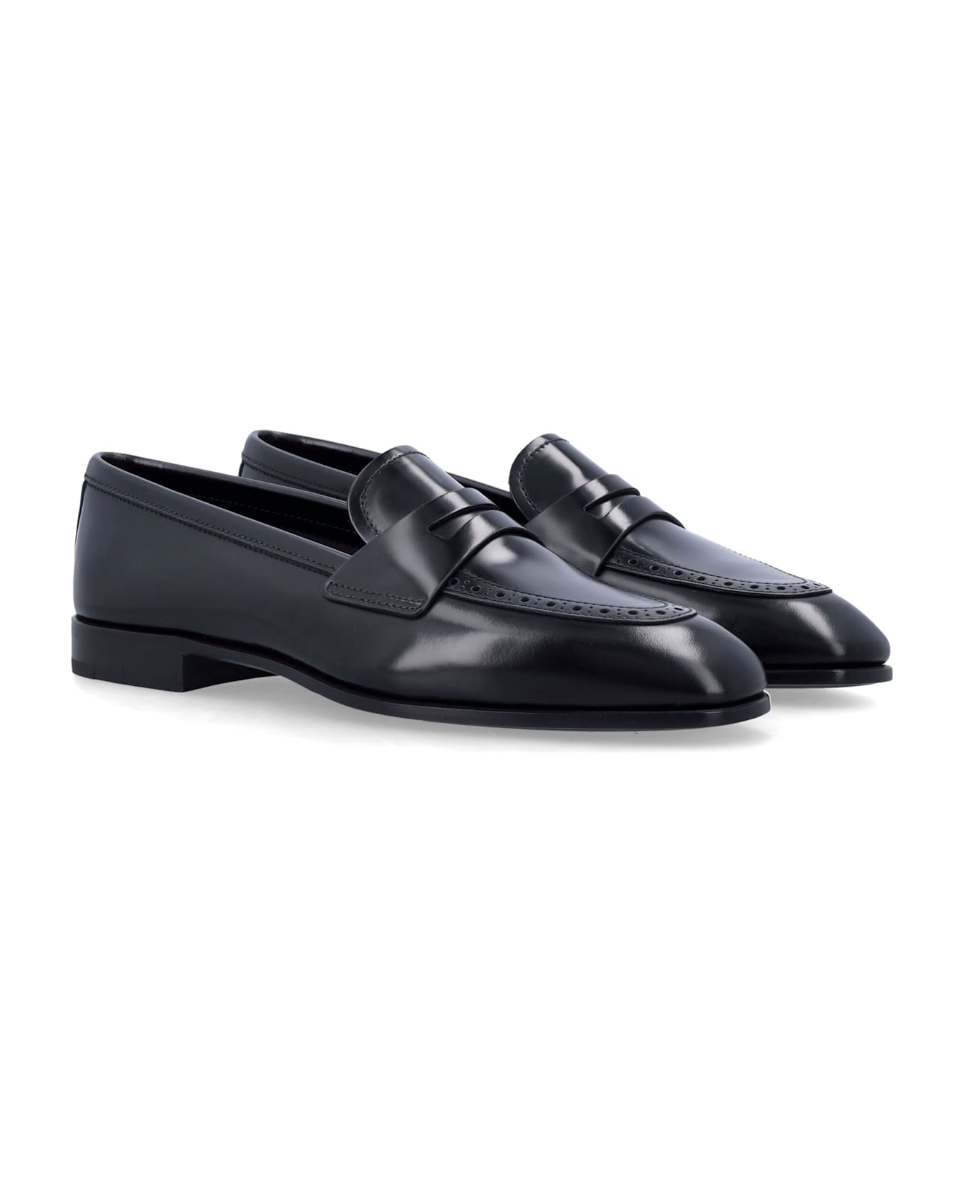 Church's Church S Onyx Fumé Polished Leather Loafer - BLACK
