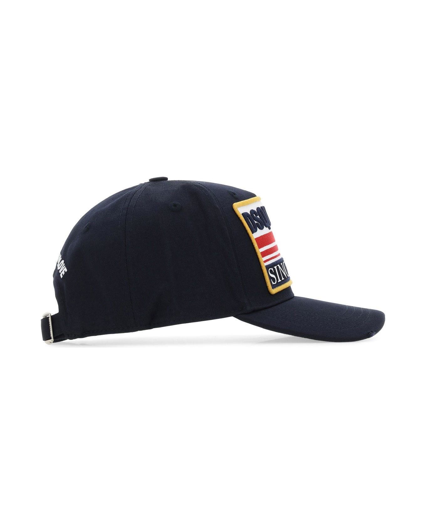 Dsquared2 Navy Blue Cotton Baseball Cap - Blue 帽子