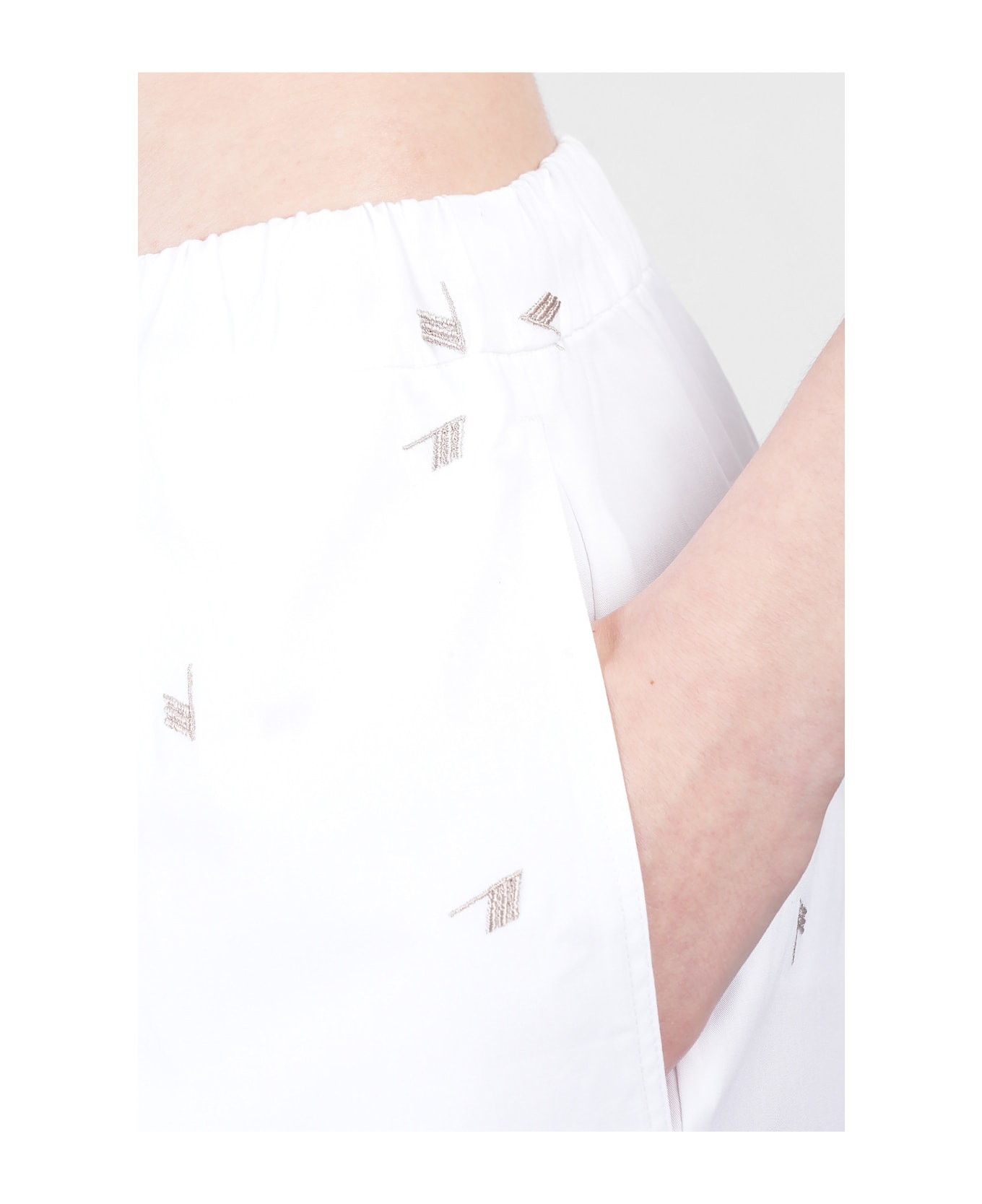The Attico Pants In White Cotton - white