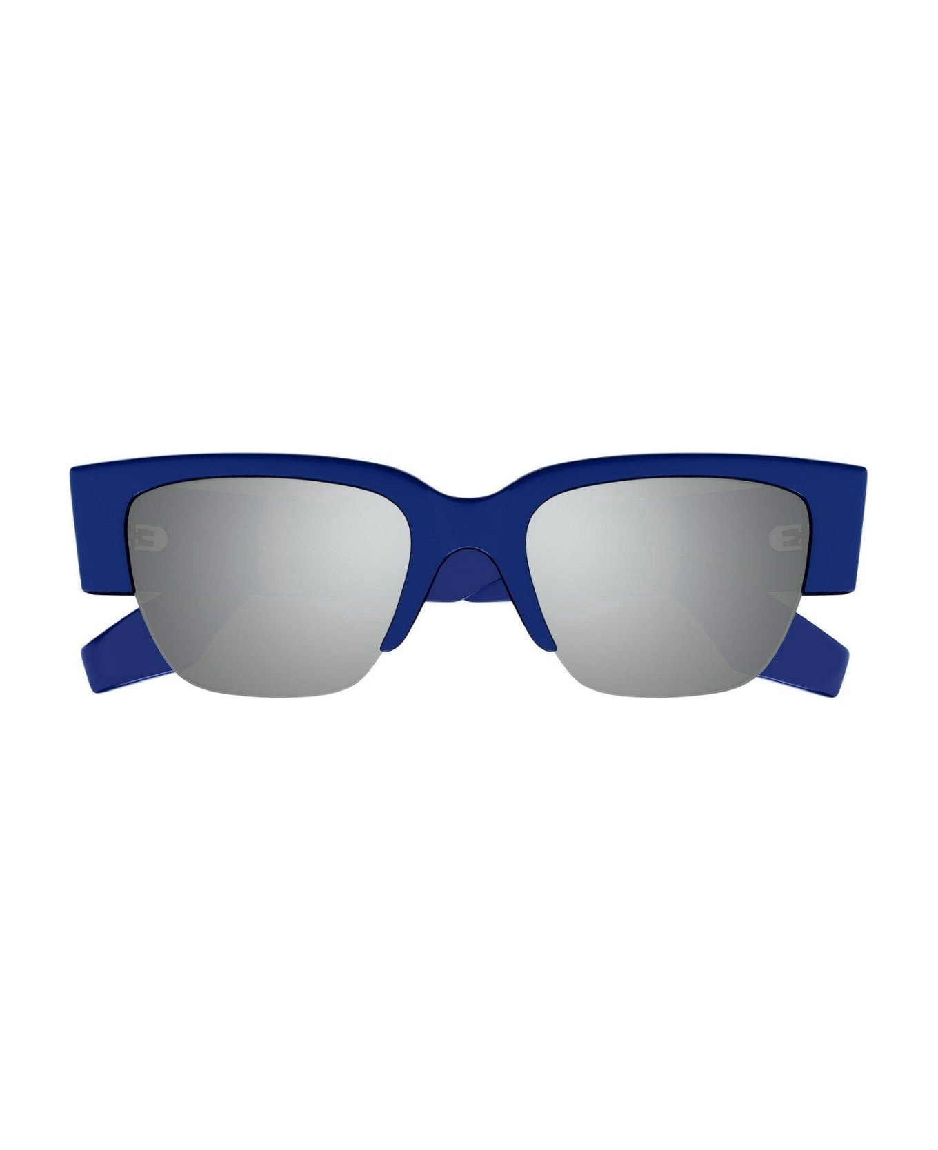 Alexander McQueen Eyewear Rectangular Frame Sunglasses - 003 blue blue silver