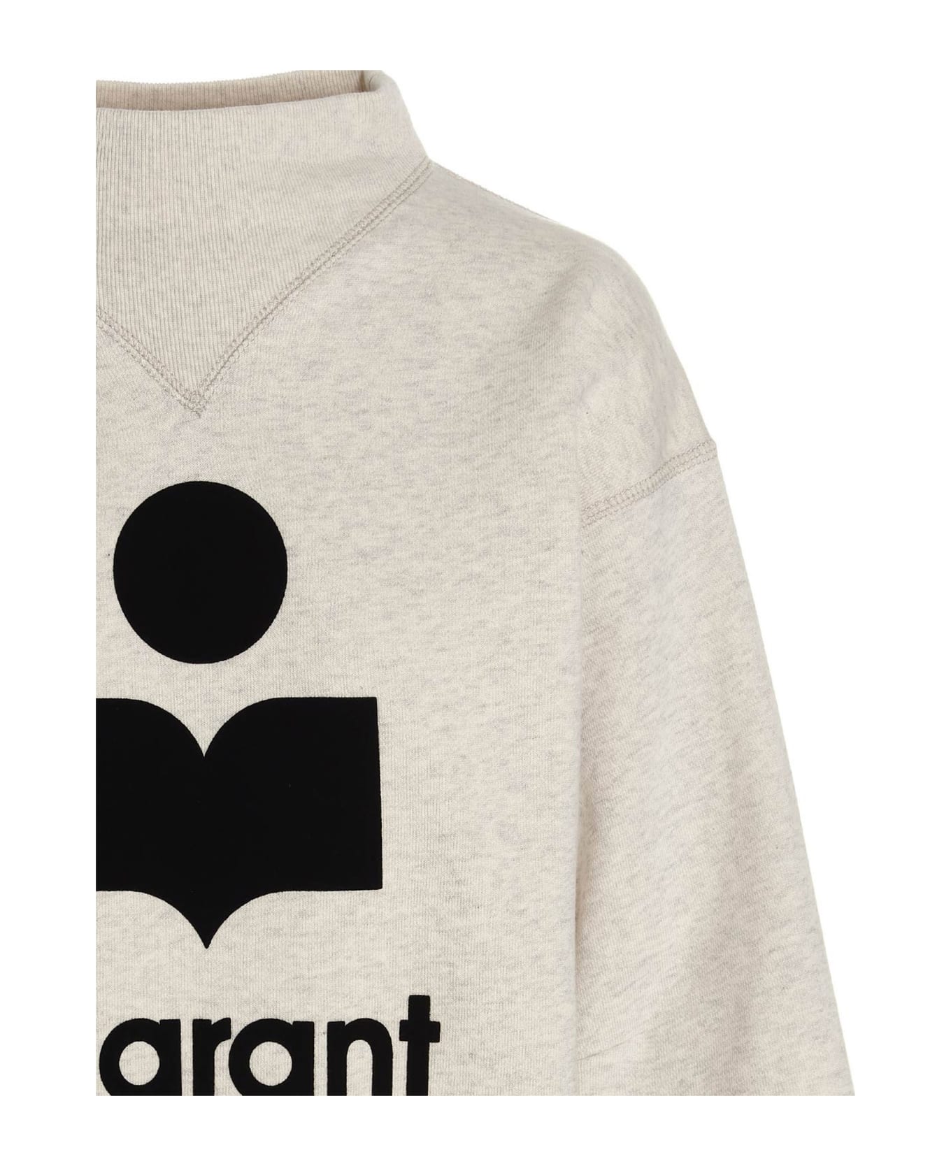 Marant Étoile Crewneck Sweatshirt With Logo - Ec Ecru