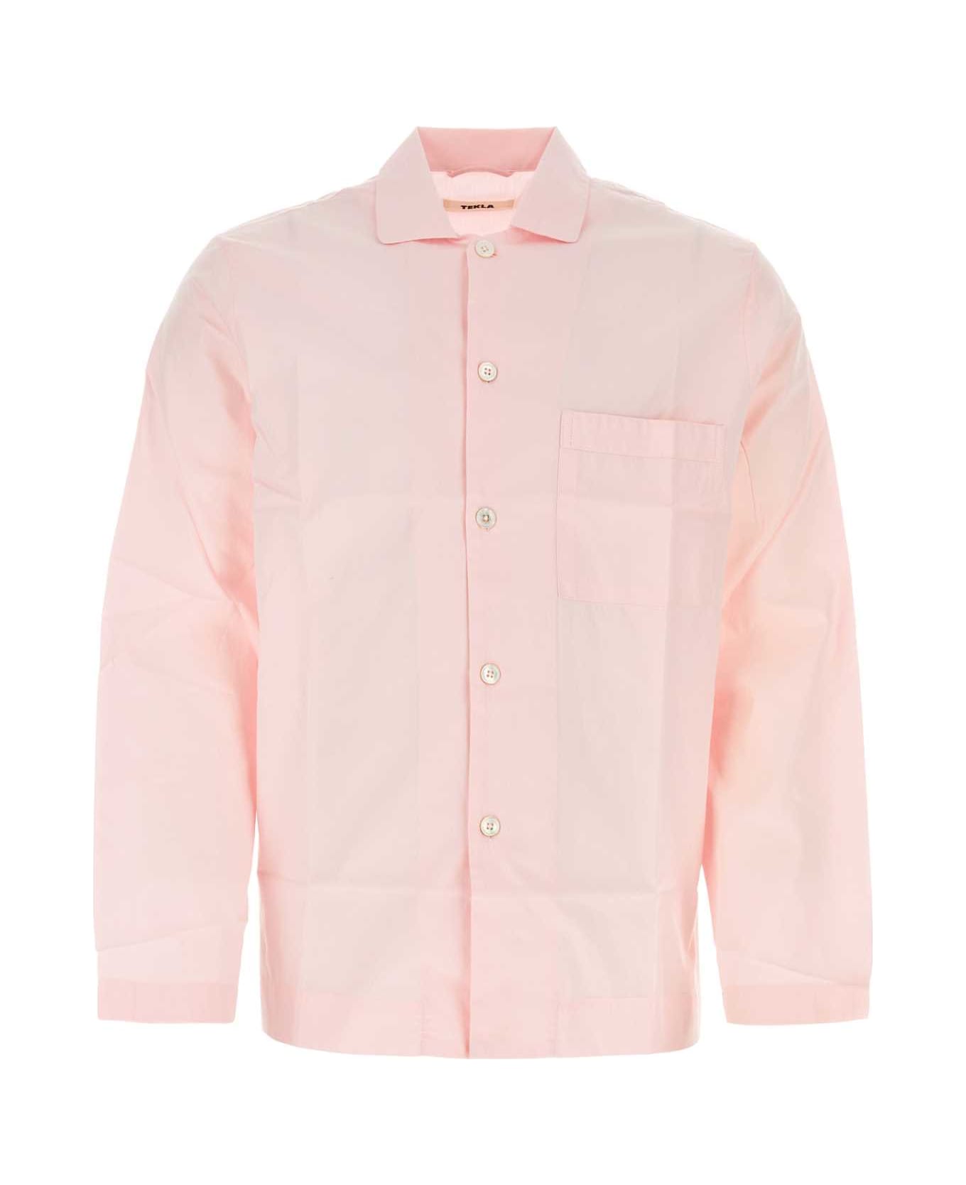 Tekla Pink Cotton Pyjama Shirt - SOFTPINK