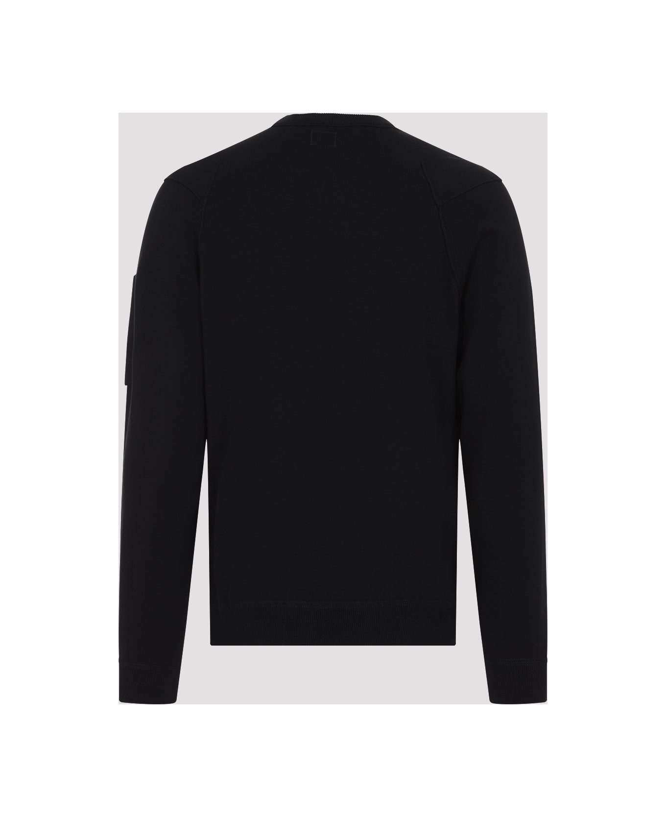 C.P. Company Sea Island Crew Neck Lens Knit Pullover - Black