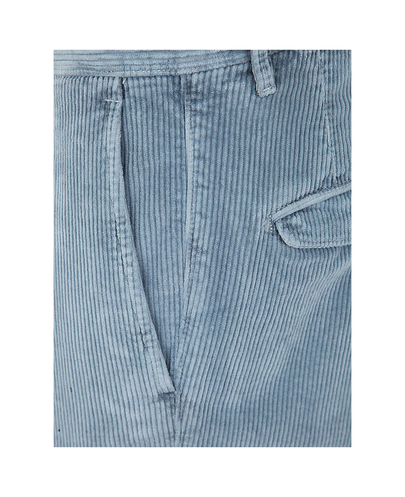 Incotex Velvet Striped Trousers - Light Blue