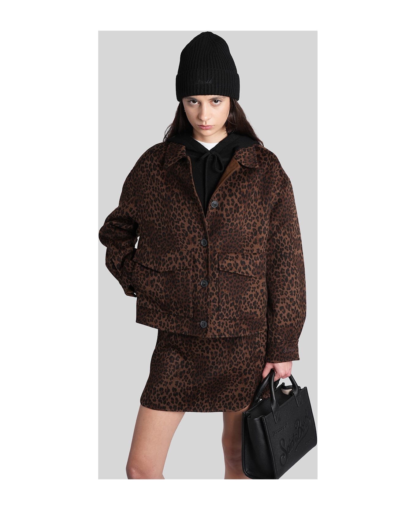 MC2 Saint Barth Bonnibell Double Casual Jacket In Animalier Wool - Animalier