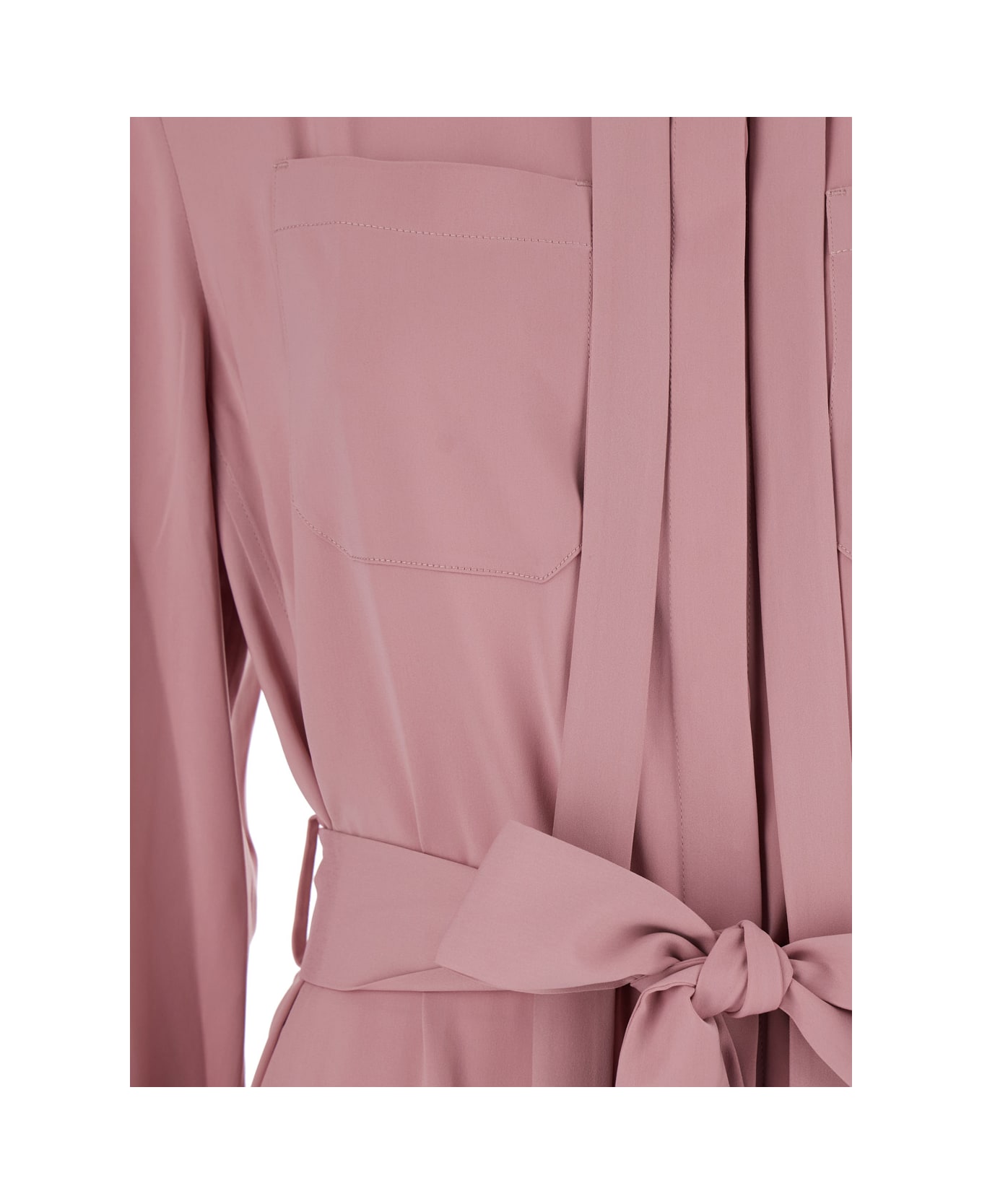 Maison Kitsuné Pink Long Chemisier Dress In Techno Fabric Woman - Pink
