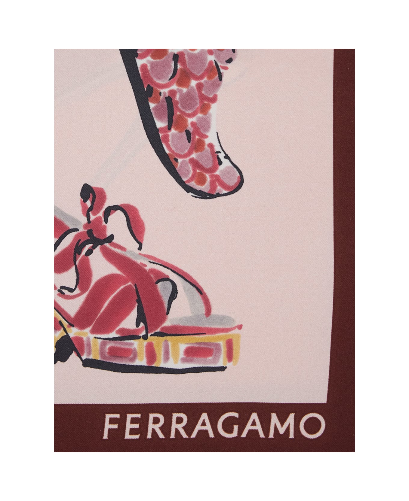 Ferragamo Multicolor Scarf With All-over Print And Logo Lettering In Silk Woman - Multicolor