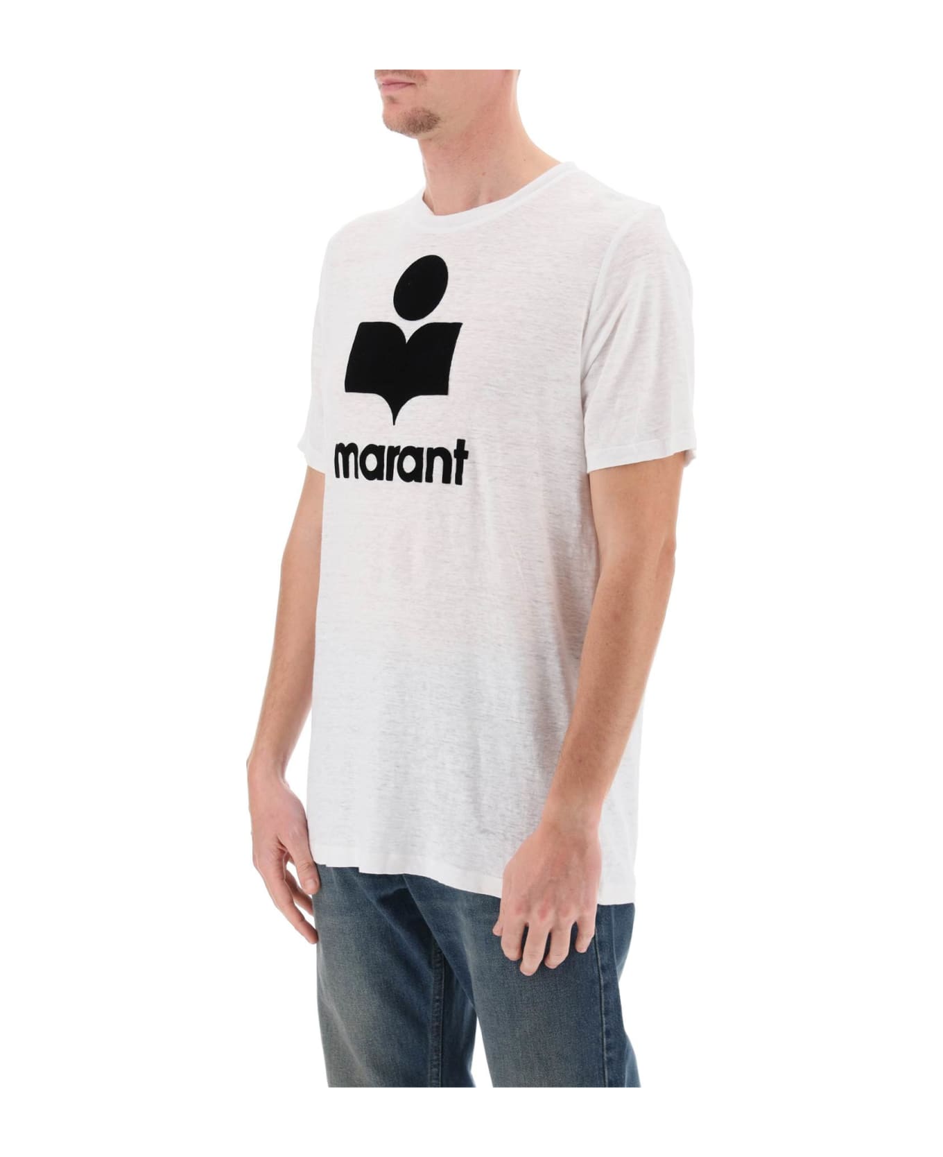 Isabel Marant Karman T-shirt With Flocked Logo - White
