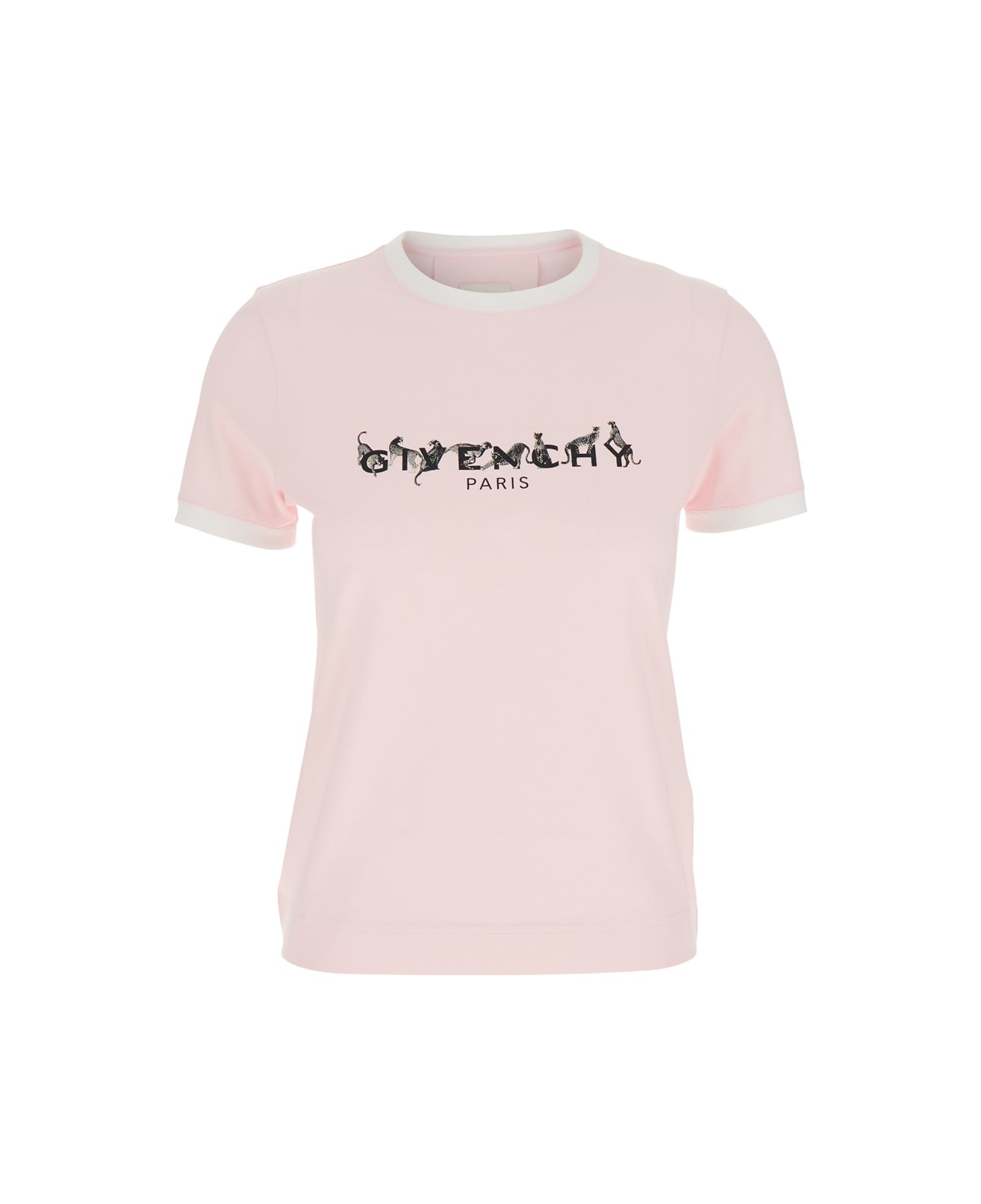 Givenchy Logo Print T-shirt - Pale Pink/white