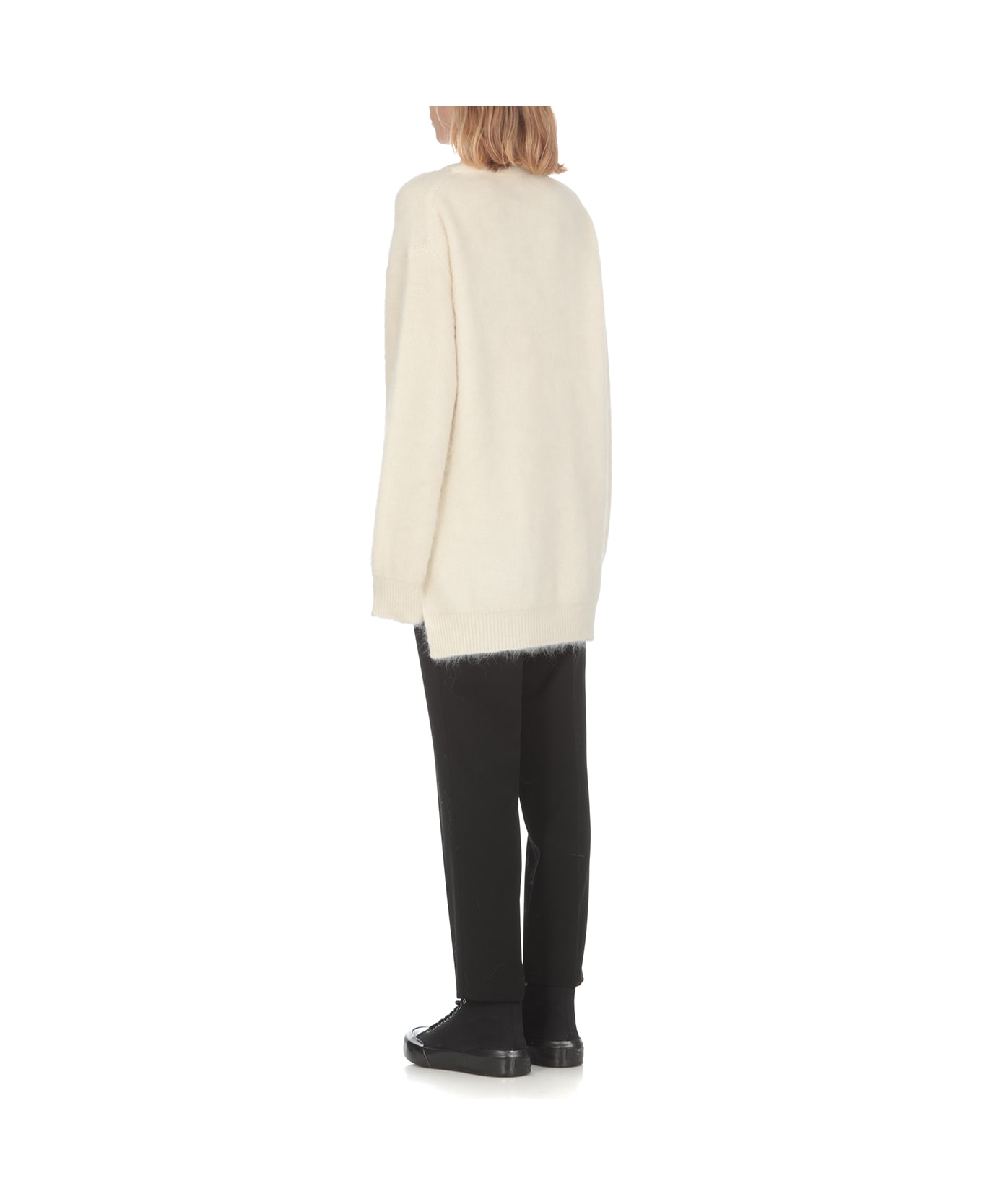 Jil Sander Ivory Alpaca Blend Sweater - White