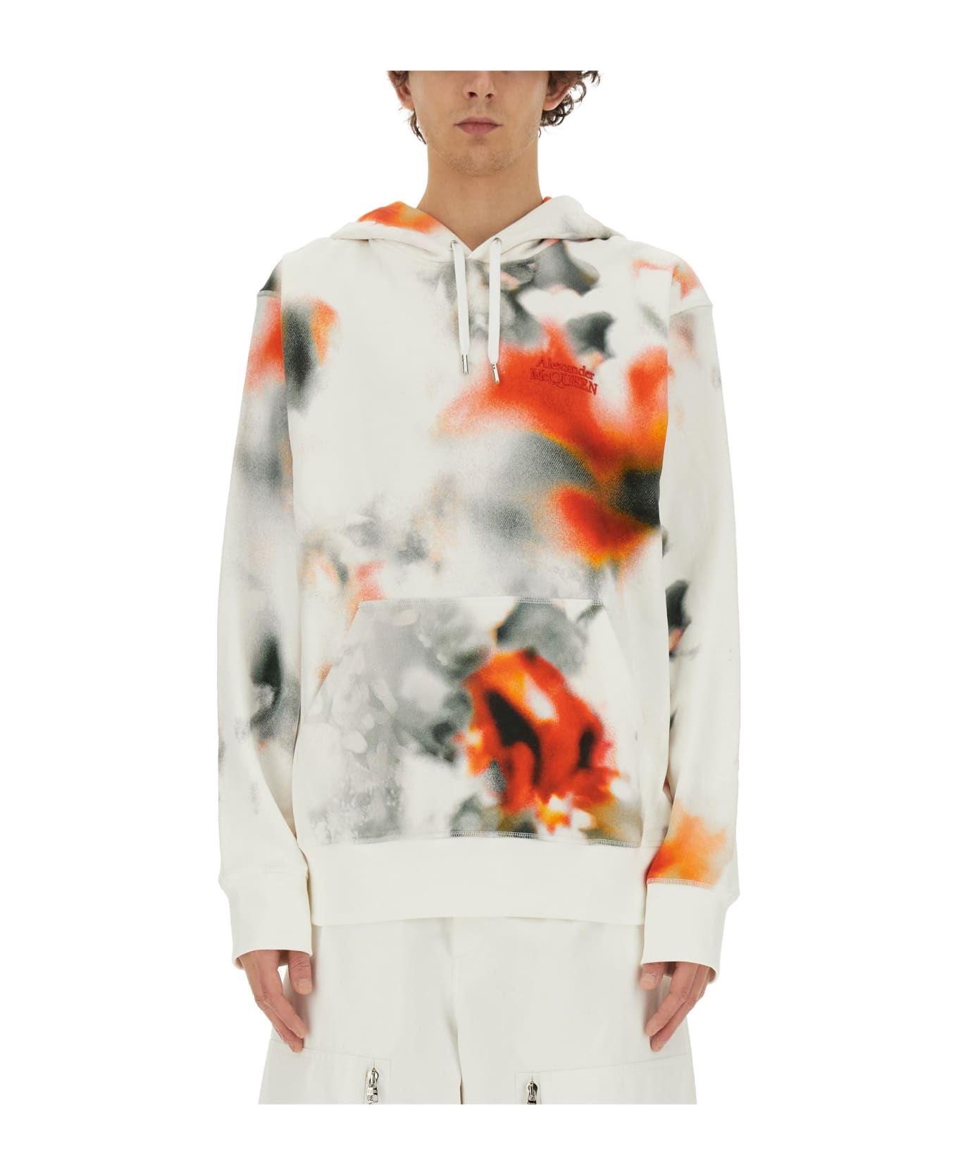 Alexander McQueen Obscured Flower Sweatshirt - White フリース