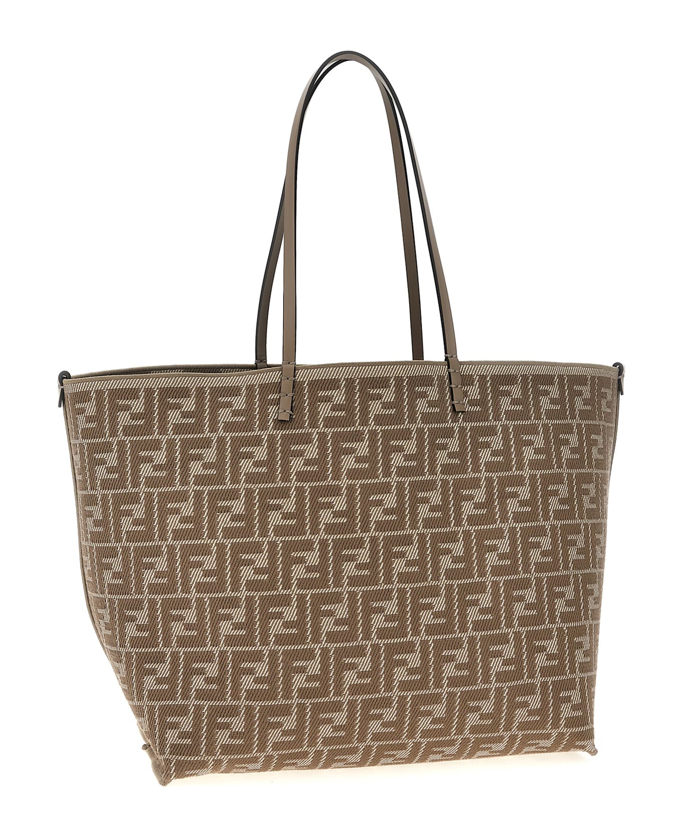 Fendi 'roll Large' Reversible Shopping Bag - Gray