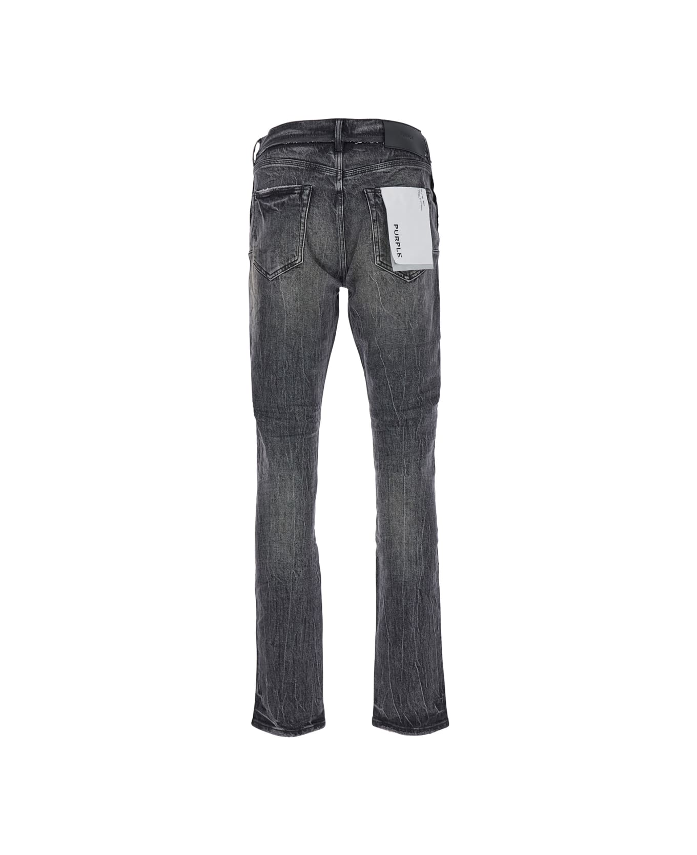 Purple Brand Black Skinny Faded Jeans In Denim Man - Black