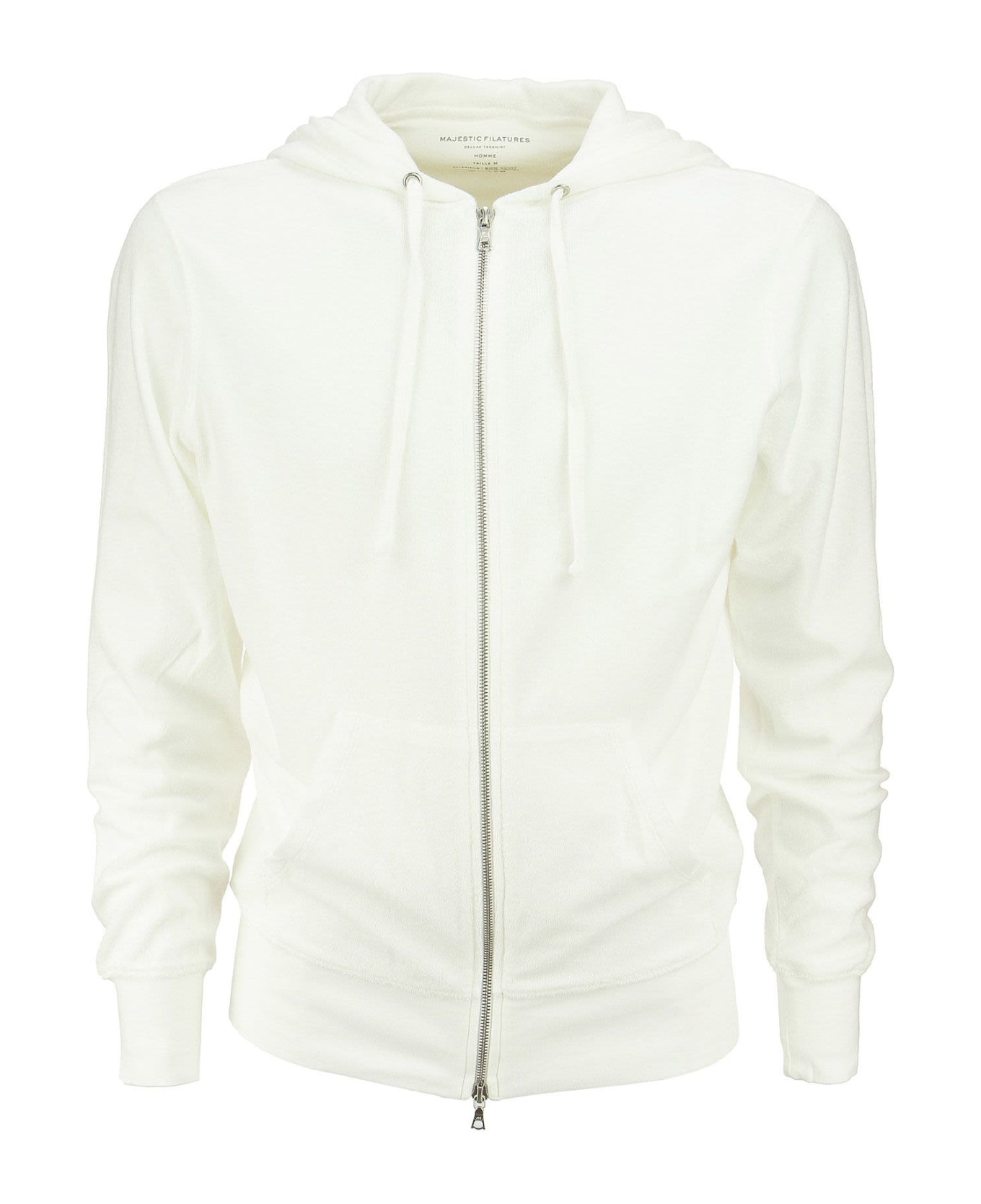 Majestic Filatures Hooded Sweatshirt In Cotton And Modal - White ニットウェア