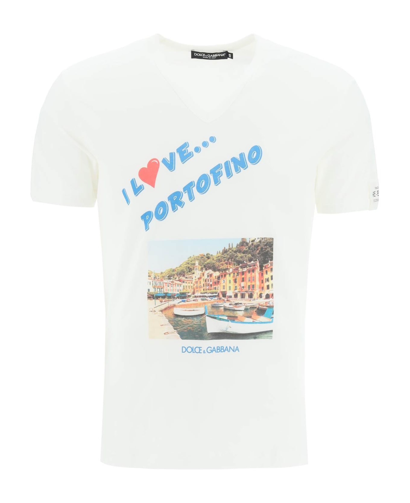 Dolce & Gabbana Portofino Print Re-edition T-shirt - VARIANTE ABBINATA (White) シャツ
