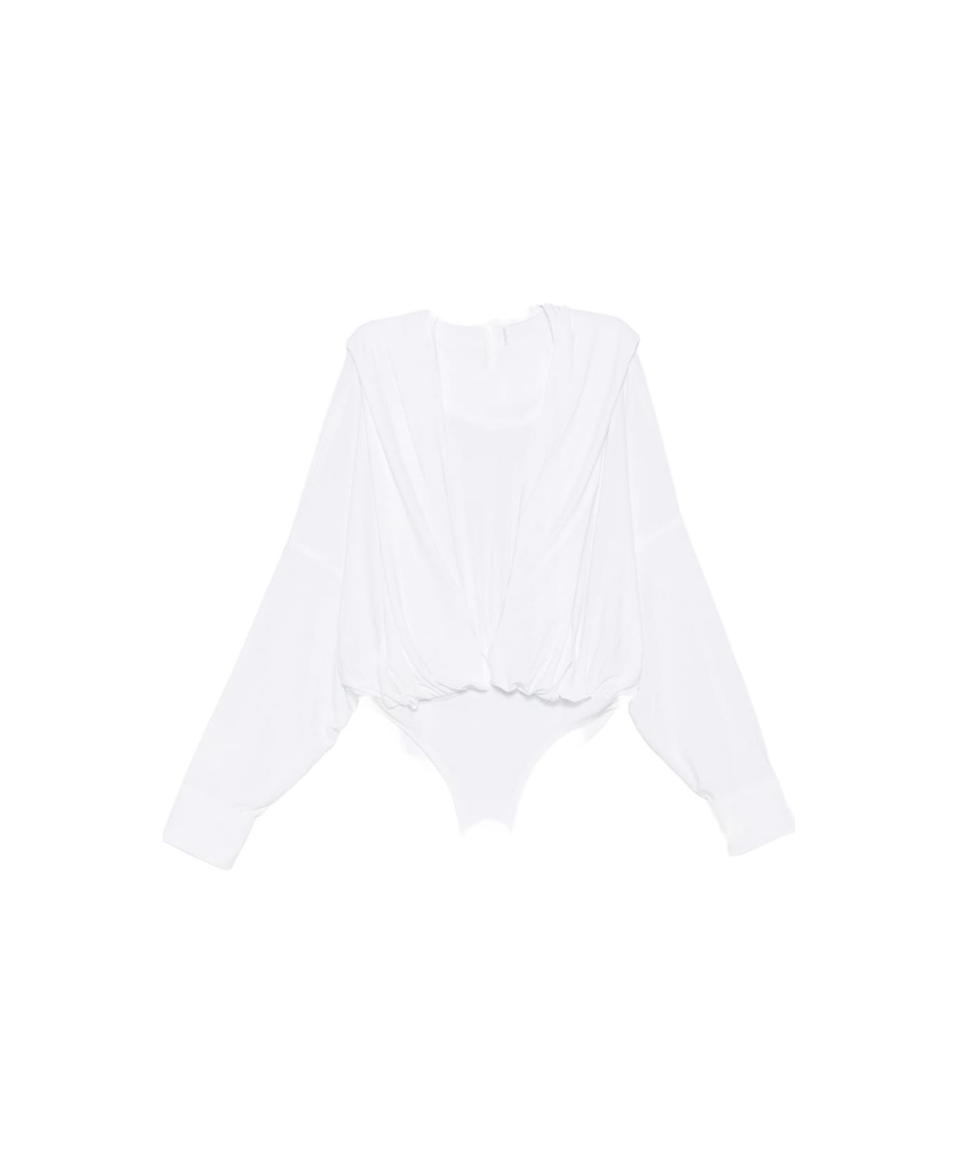 Norma Kamali Oversized Hooded Bodysuit - White