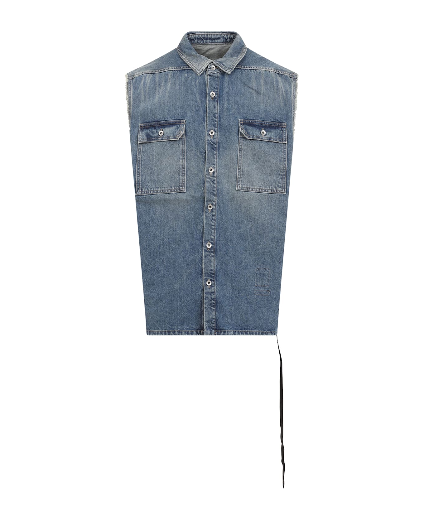 DRKSHDW Sleeveless Tommy Jumbo Vest - Washed Indigo