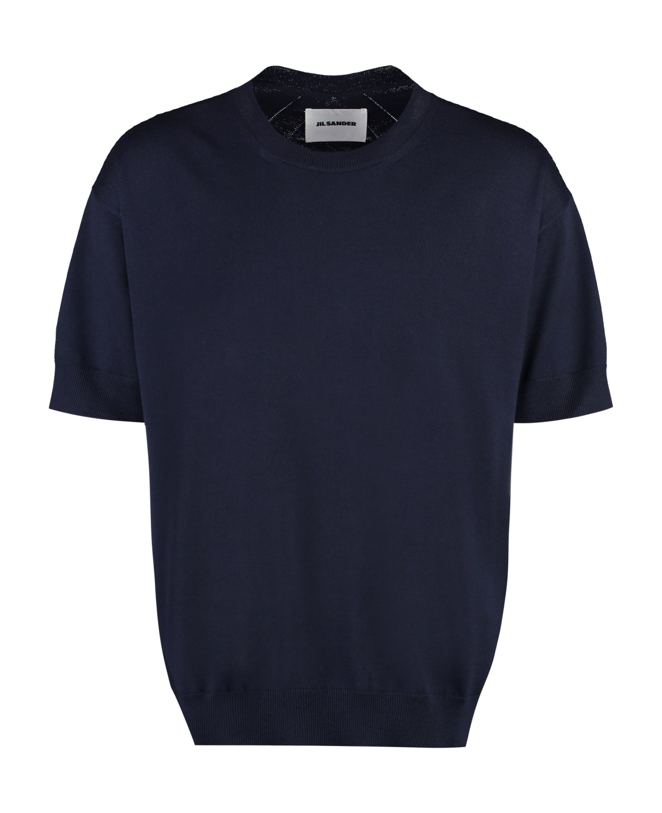 Jil Sander Wool Short Sleeve Sweater - blue