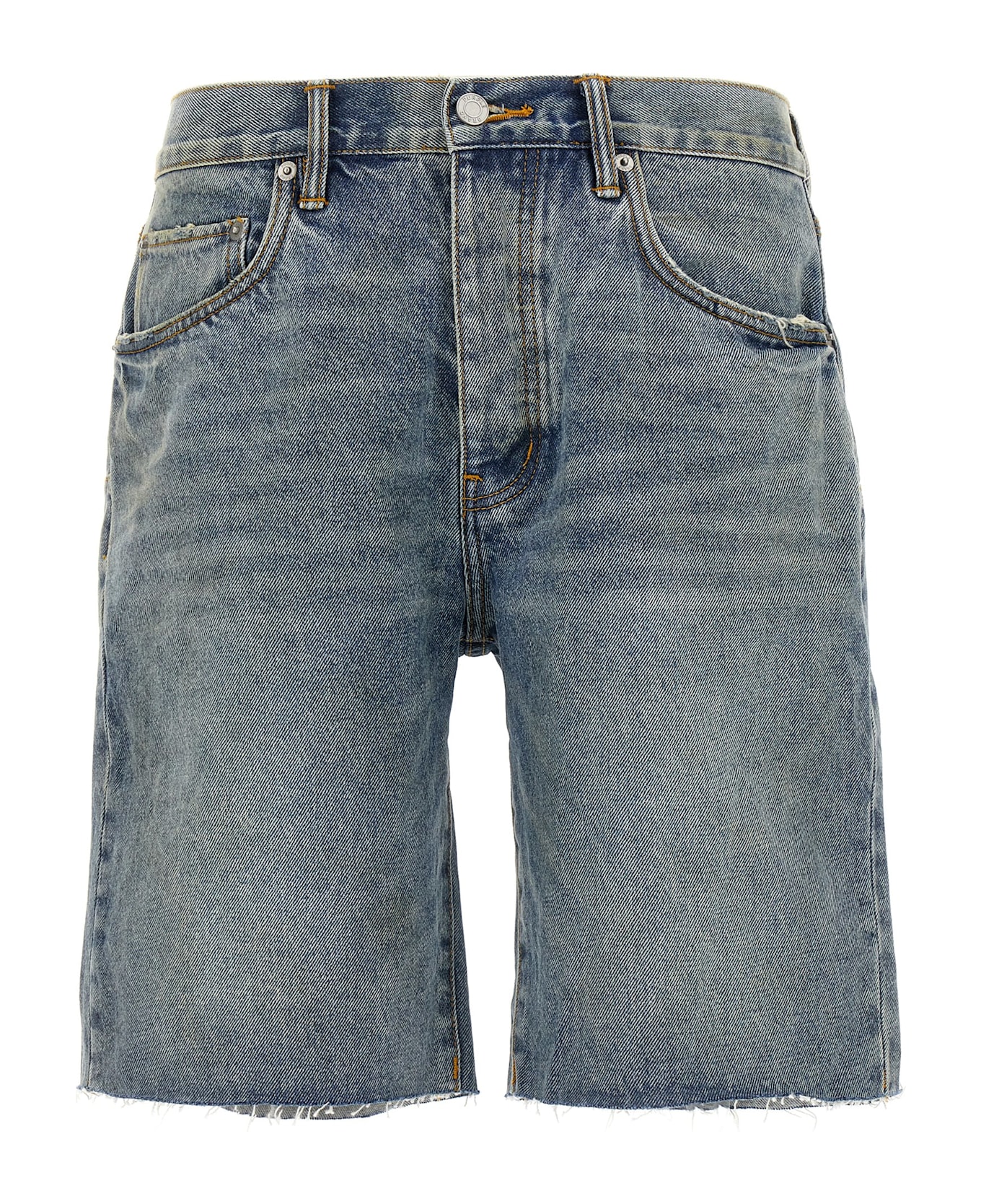 Purple Brand 'p059 Cast Iron' Bermuda Shorts - Light Blue