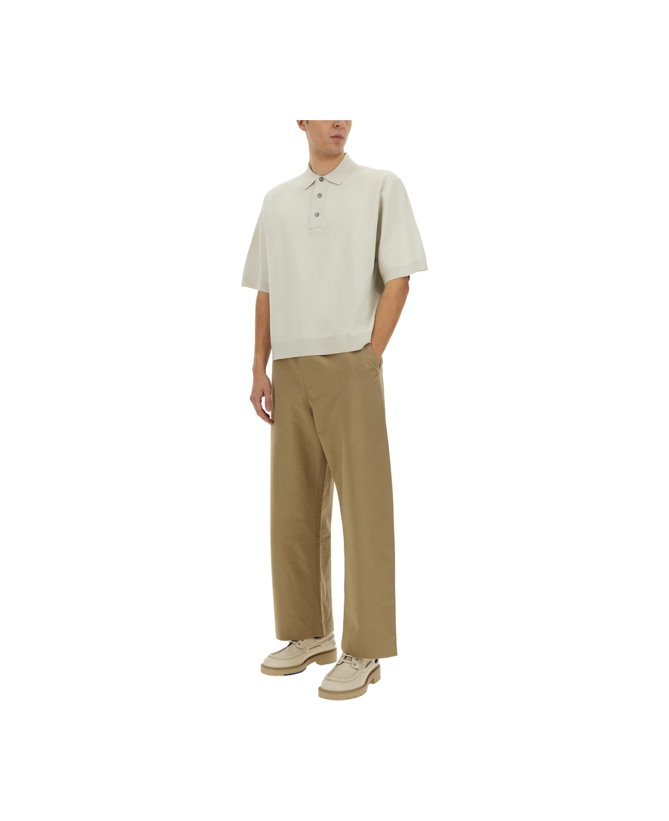 Studio Nicholson Knitted Polo. - IVORY