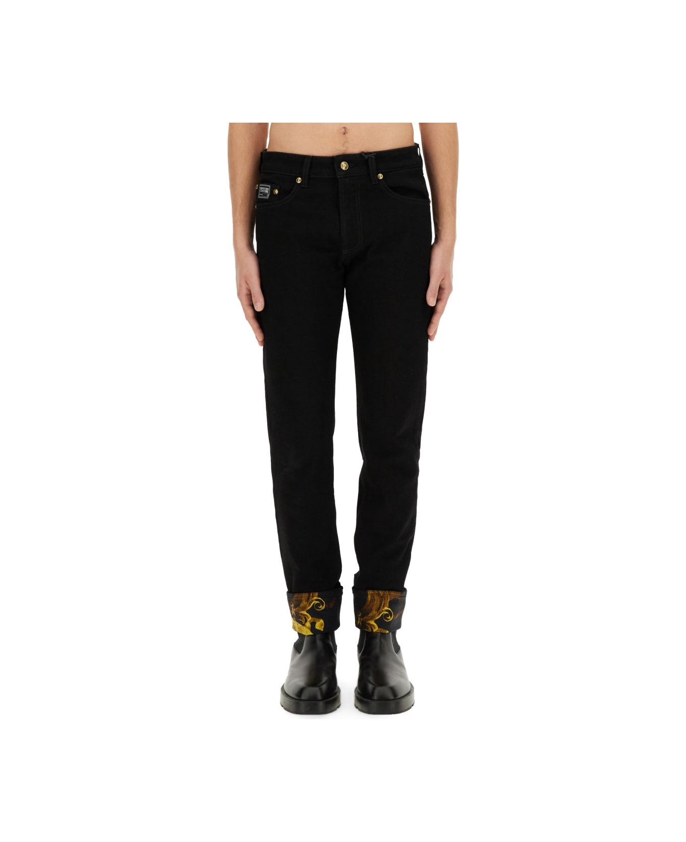 Versace Jeans Couture Jeans With Print - BLACK