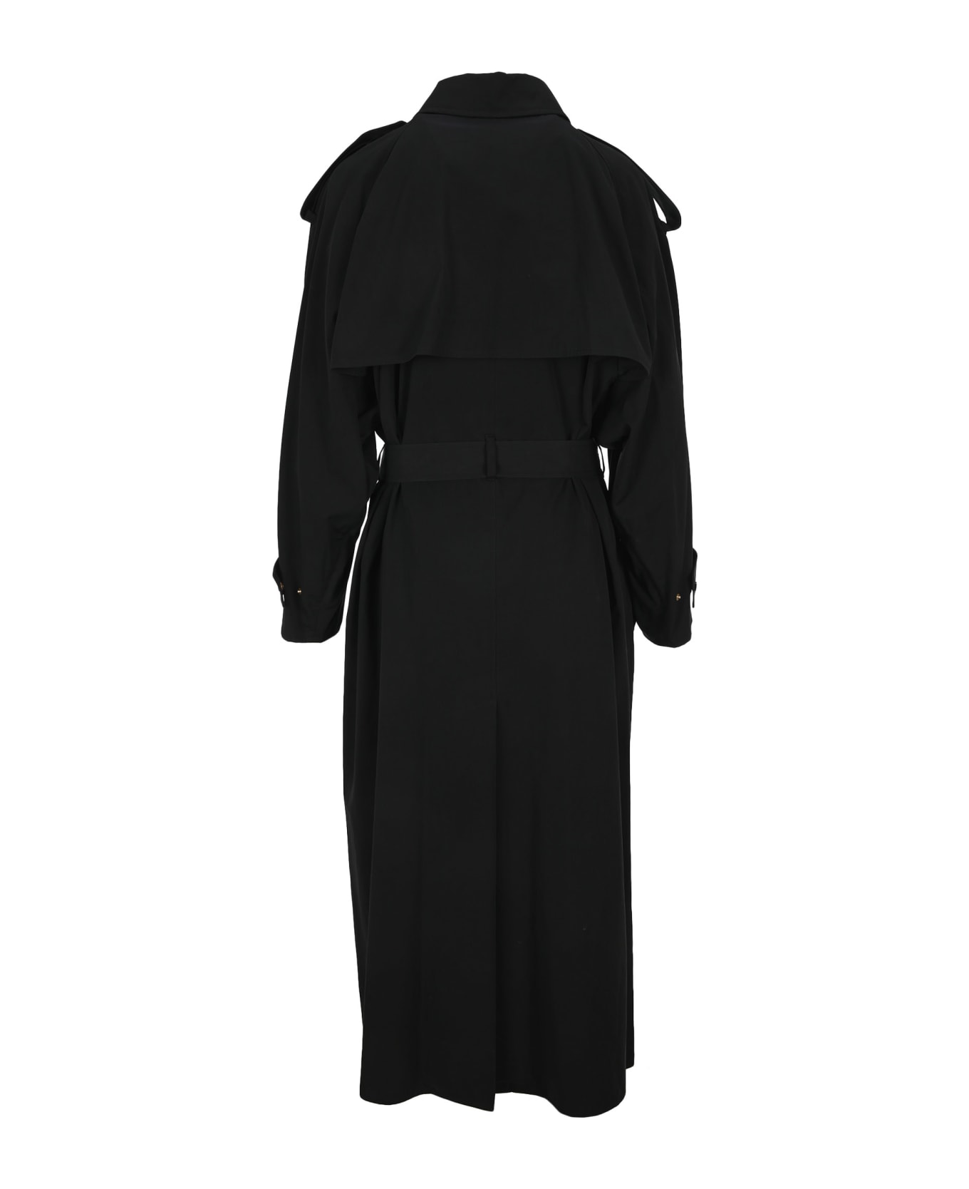 Bottega Veneta Compact Cotton Trench Coat - BLACK