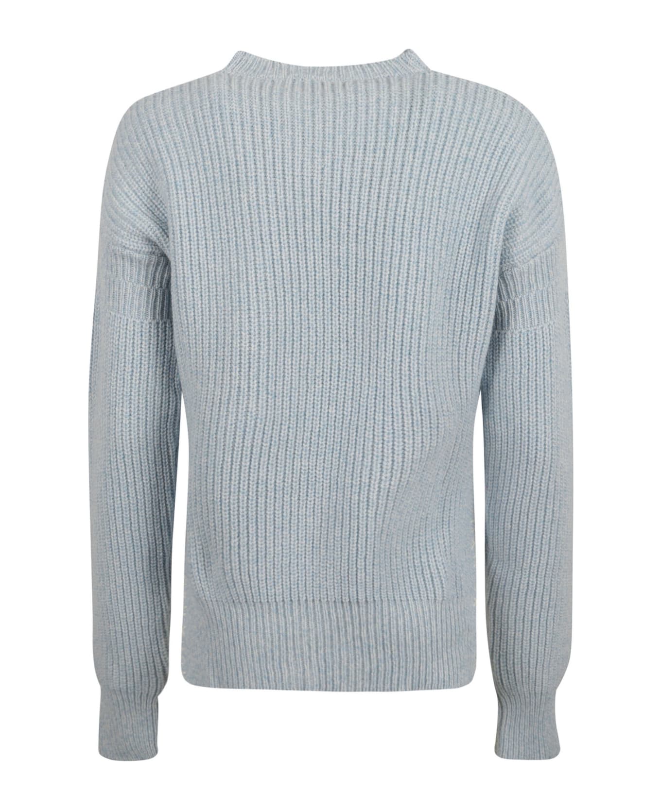 Marni Exposed Stitched Side Slit Knit Sweater - Illusion Blue