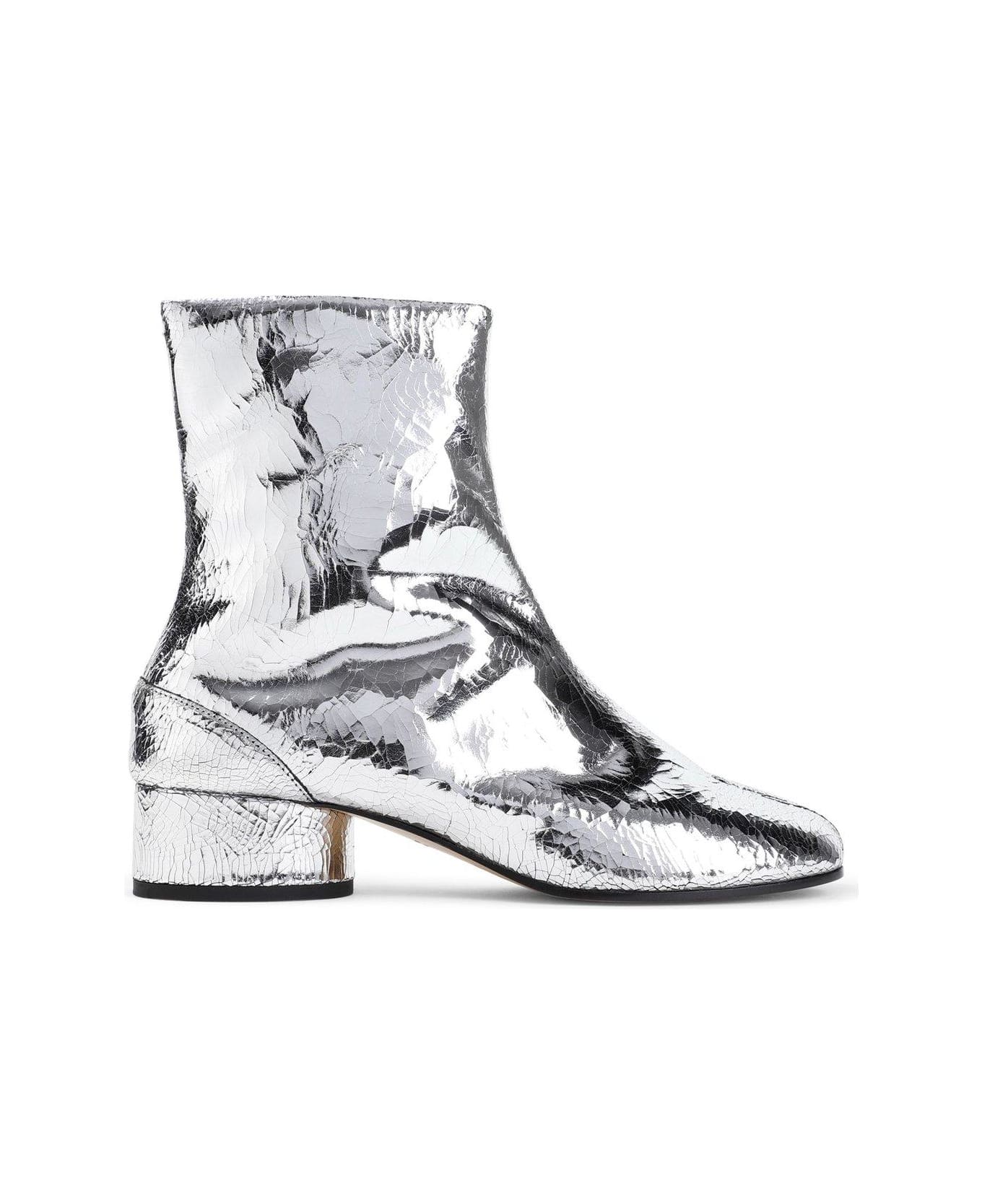 Maison Margiela Tabi Mirror Split-toe Ankle Boots - GREY/METALLIC