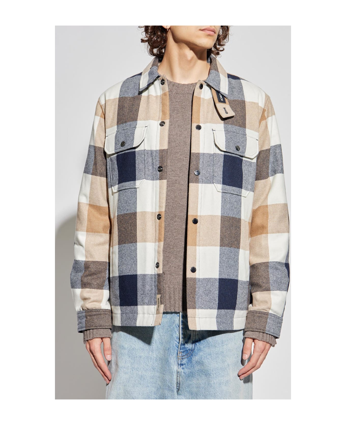 Woolrich Plaid Pattern Shirt - Beige