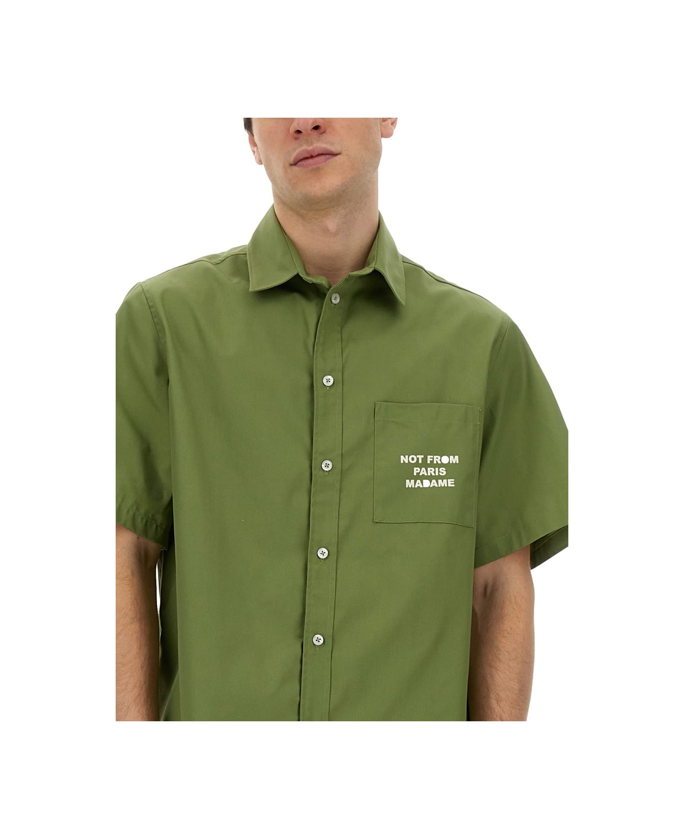 Drôle de Monsieur "slogan" Shirt - MILITARY GREEN