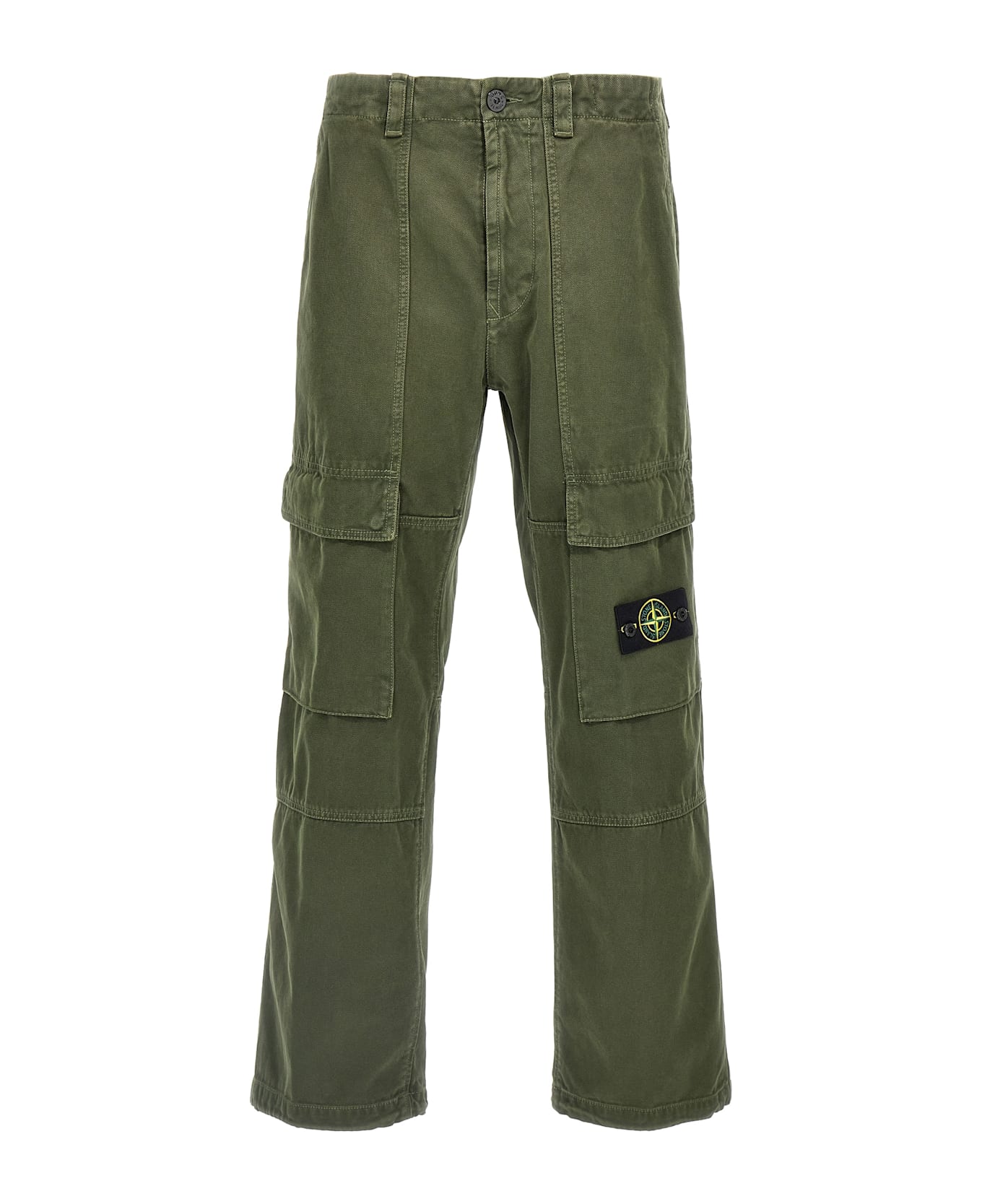 Stone Island Logo Patch Cargo Pants - Green