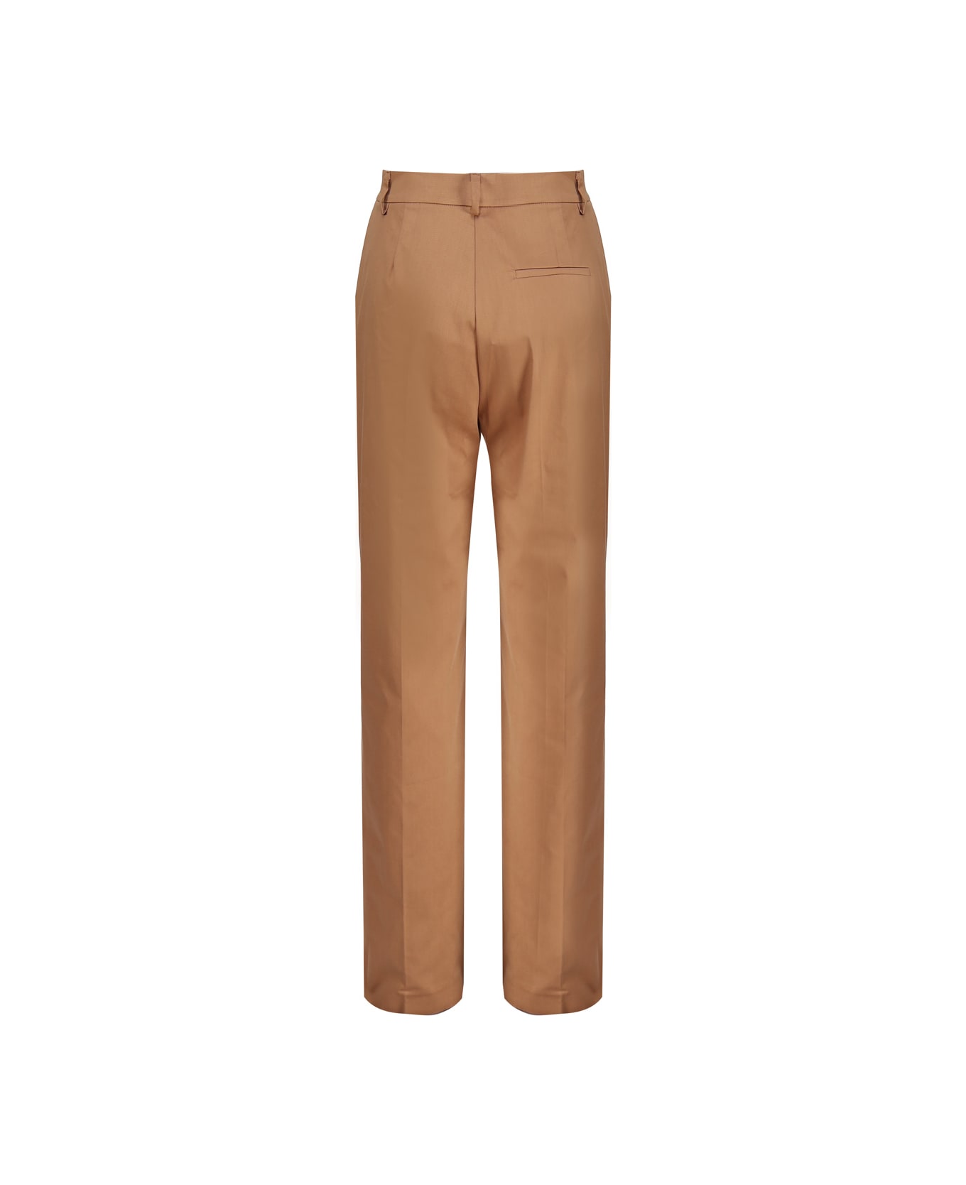 The Andamane High-waisted Cotton Trousers - Brown