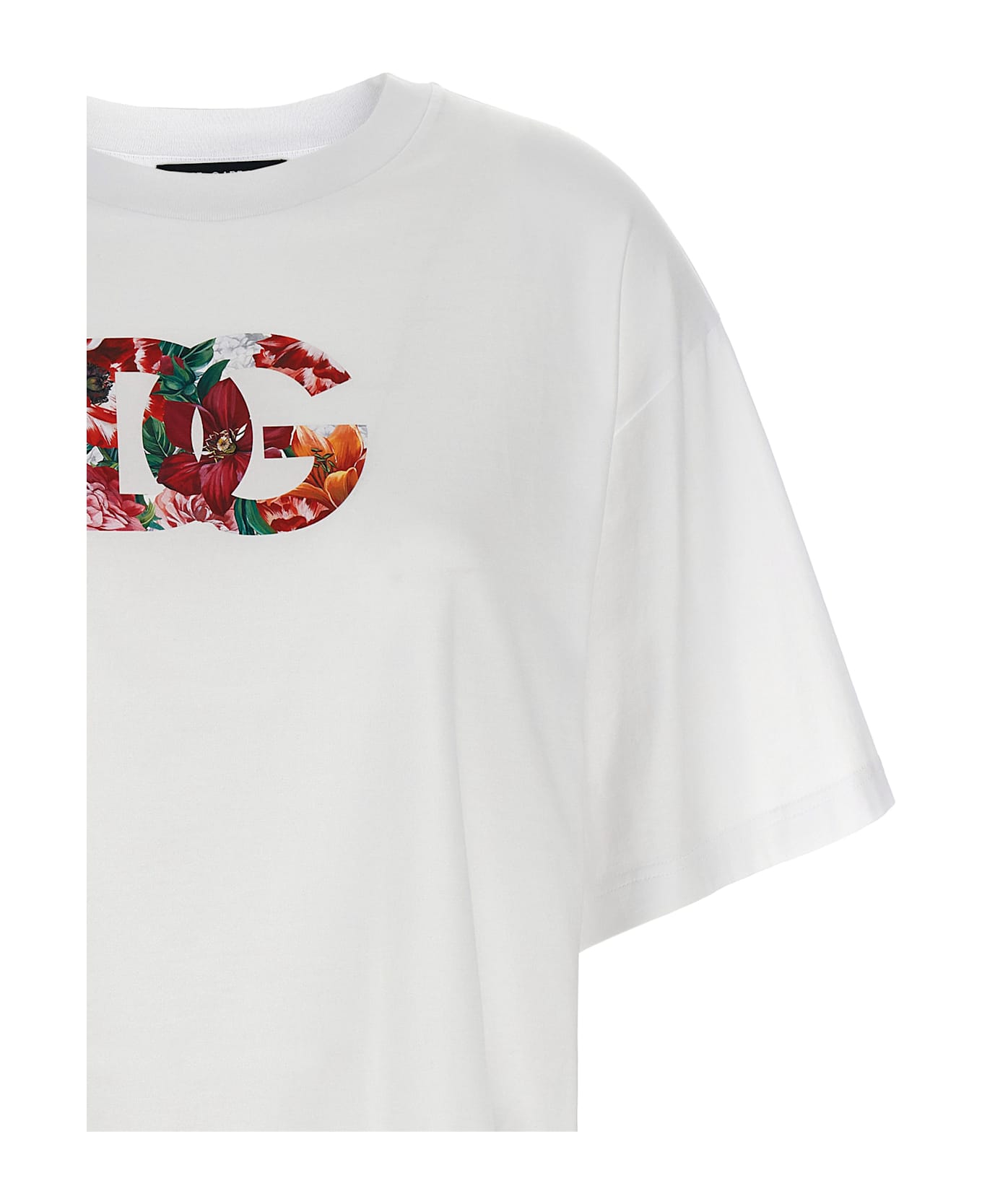 Dolce 
Gabbana Floral Logo T-shirt - White