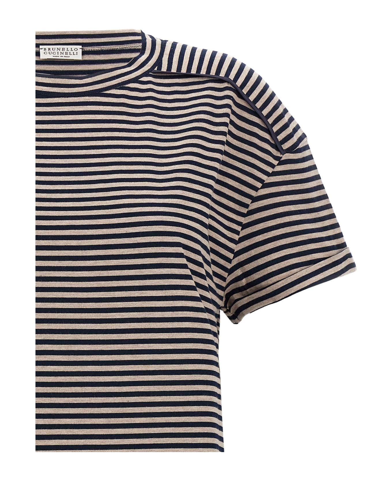 Brunello Cucinelli Striped T-shirt - White/Black