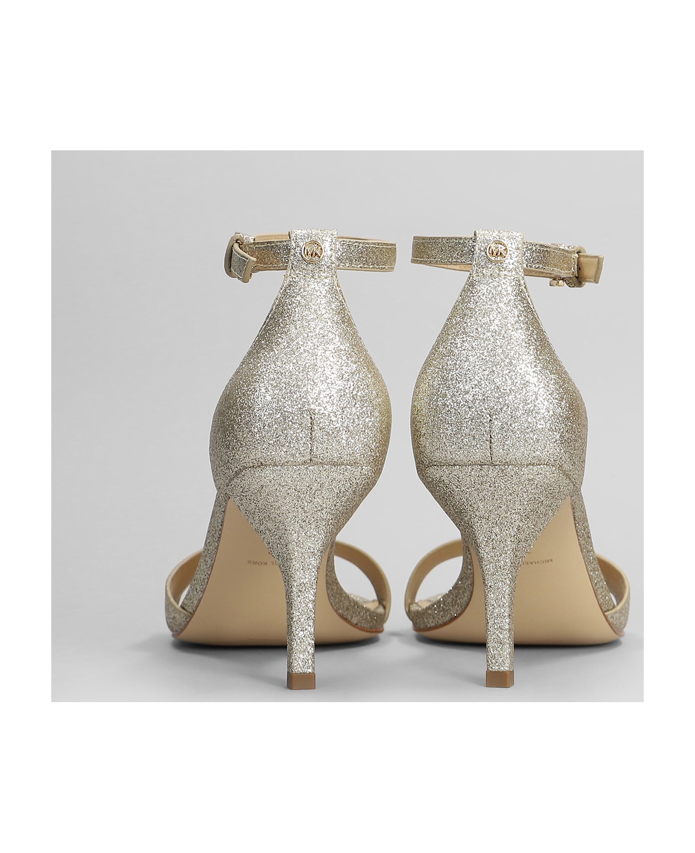 Michael Kors Jaida Sandals In Gold Glitter - gold