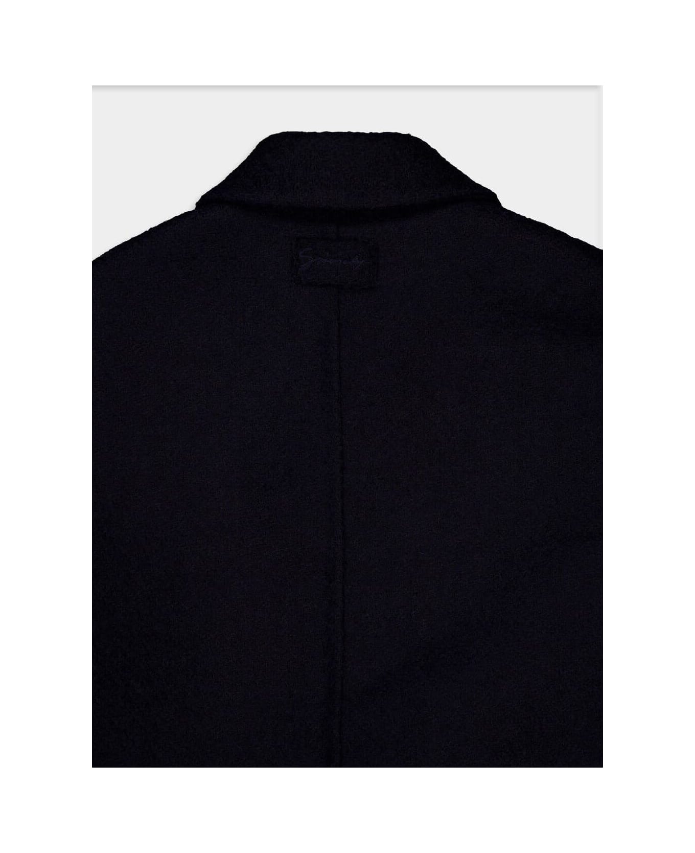 Givenchy Logo Patch Single-breasted Coat - BLU