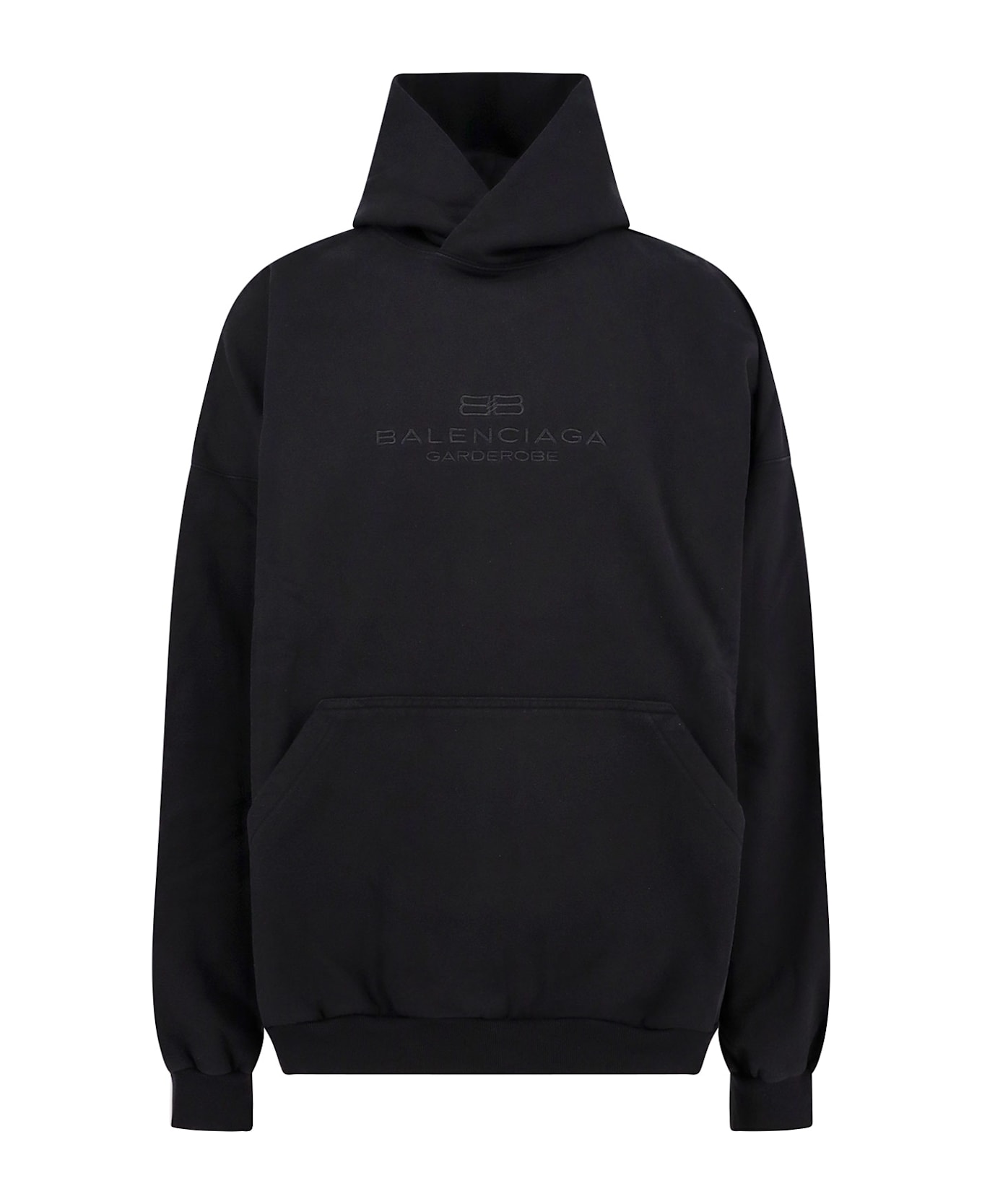 Balenciaga Oversize Hooded Sweatshirt - Black